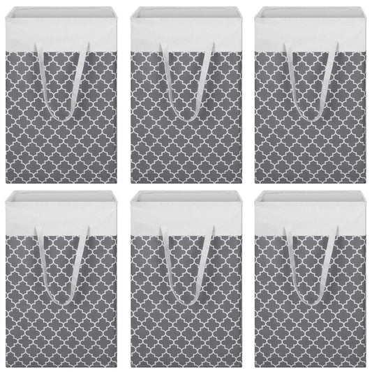 Treela 6 Pack 75l Large Laundry Baskets Collapsible Laundry Hampers with Reinforced Handles, Waterproof Freestanding Clothes Hamper Dirty Clothes Basket for Dorm Bedroom Bathroom Towels Toys(Gray)