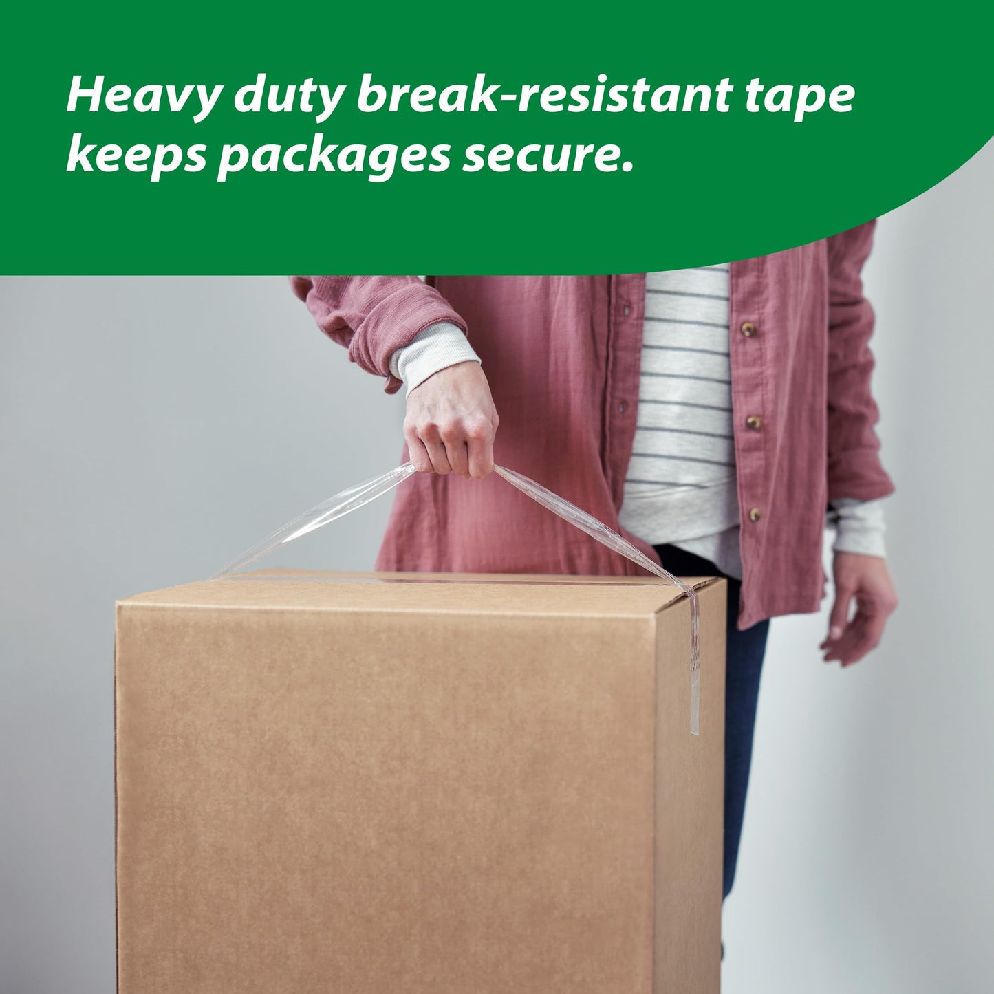 Duck HD Clear Extra Long Packing Tape - 6 Rolls of Heavy Duty Shipping and Moving Packing Tape – Clear Strong Packaging Tape for Boxes, Packing and Moving Supplies – 1.88 In. x 109 Yards (287975)