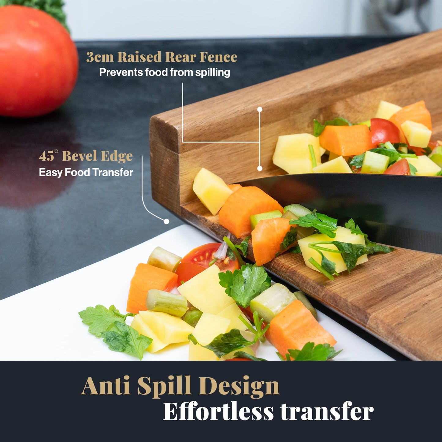 Adaptive One Handed Cutting Board With 10 Spikes – Ideal Gift for Stroke Patient, One-handed Person, Disabled, Handicapped People, Elderly Patients - Handicap Wooden Kitchen Chopping Boards