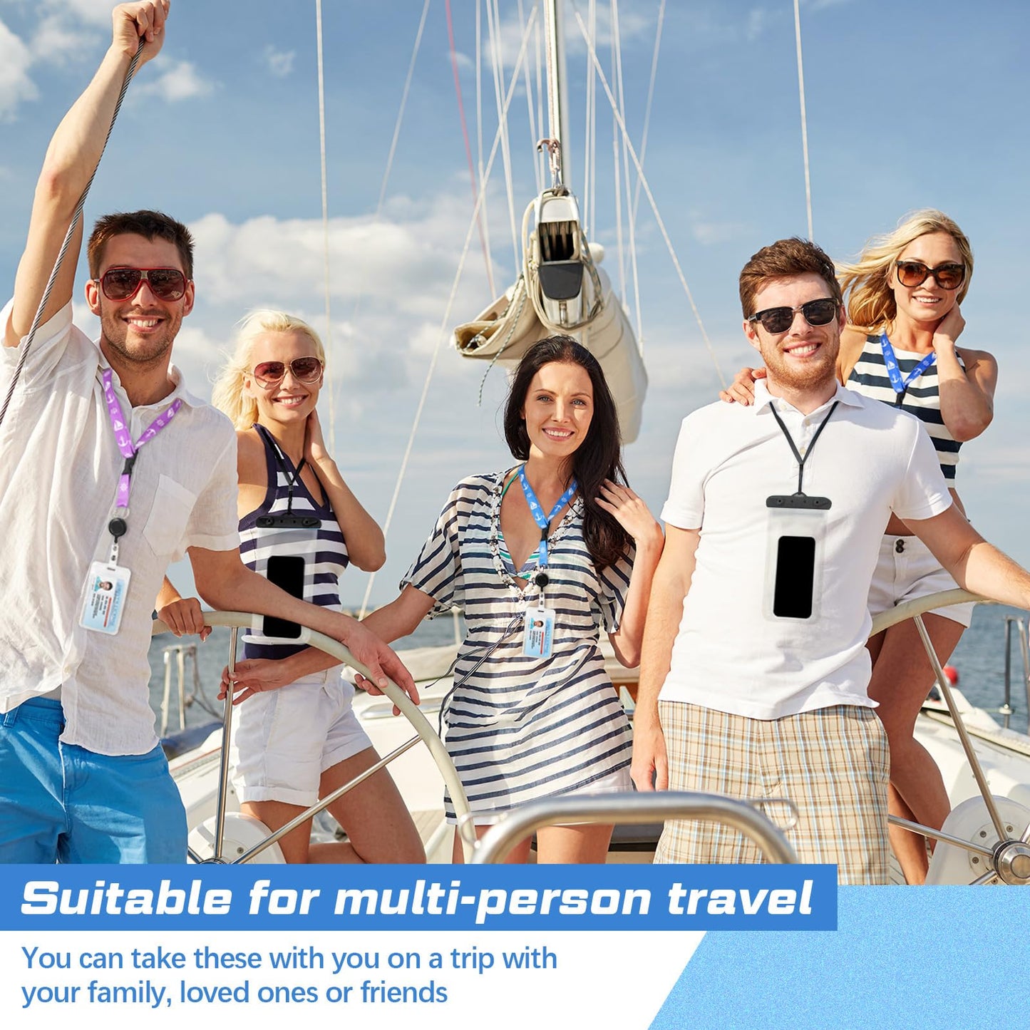 Qilery 38 Pcs Cruise Accessories Kit Includes 6 Cruise Lanyard 12 Cruise Luggage Tag 2 Cruise Power Strip 6 Waterproof Phone Bags 12 Magnetic Hook for Cruise Carnival Trip