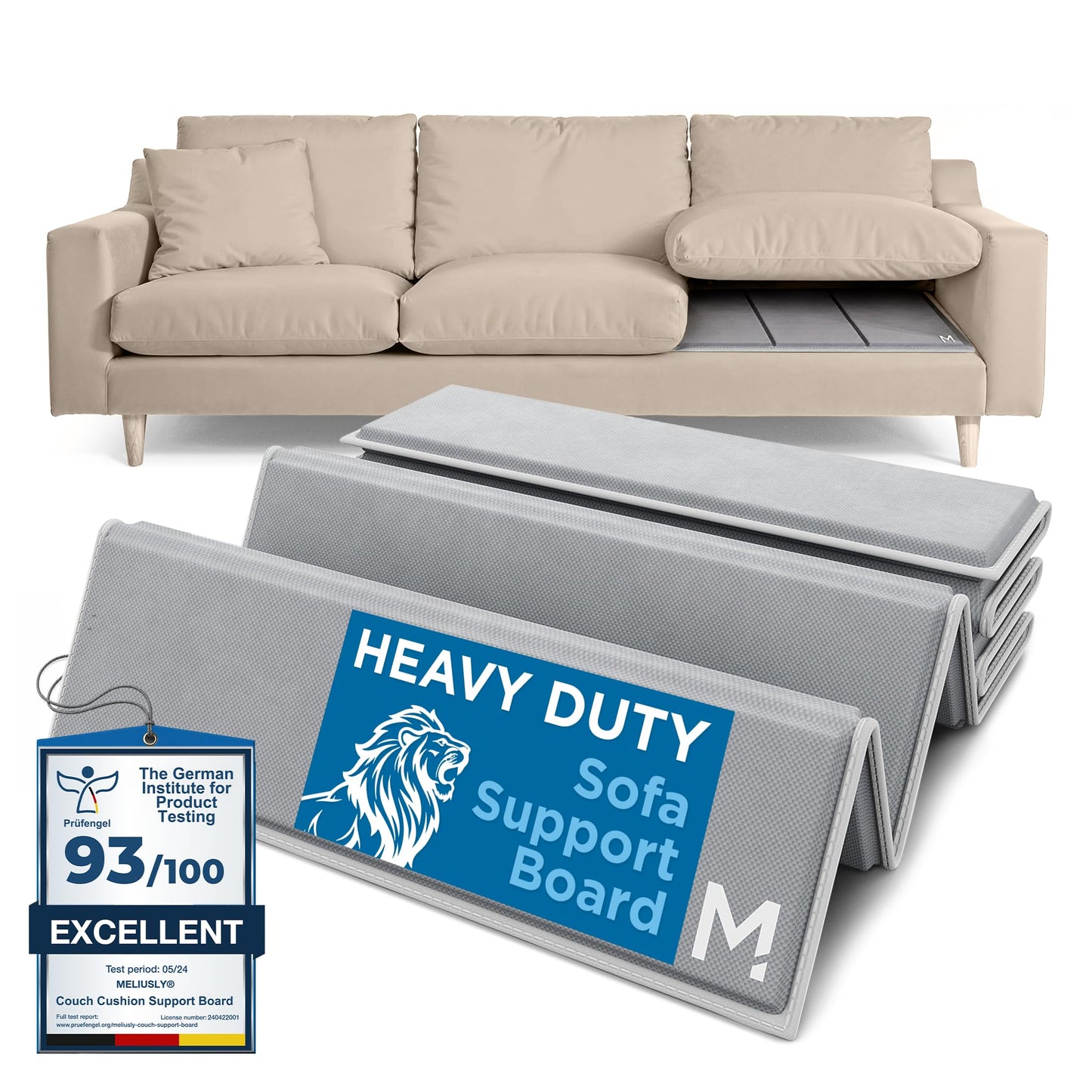 Meliusly Heavy Duty Couch Cushion Support for Sagging Cushions (24x72) Reinforced Plywood Sofa Cushion Support Board for Sagging Seat, Deep Couch Supporter for Under the Cushions, Loveseat Saver
