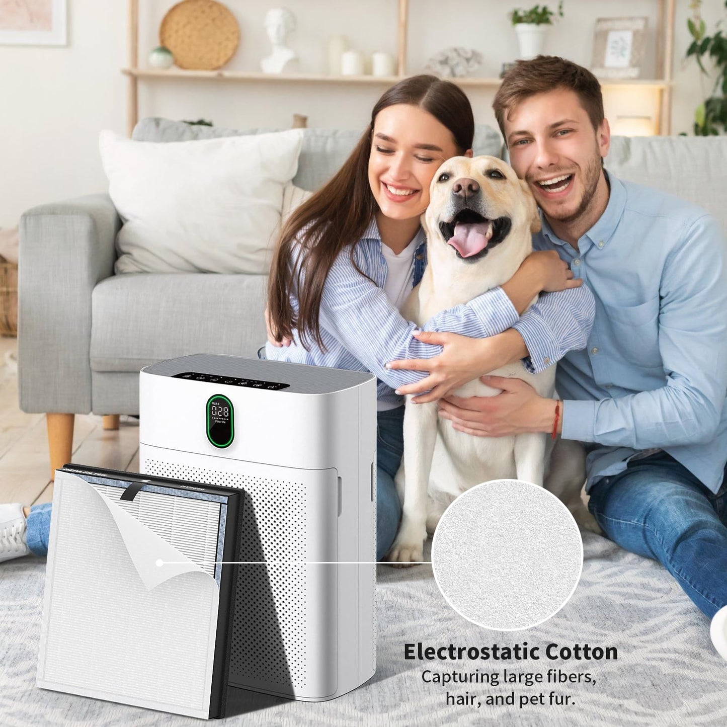 HY4866 Replacement Filter for MORENTO HY4866 and YIOU M1 Air Purifier, 4 Pack with 4 Extra Pre-filter, Enhanced Version