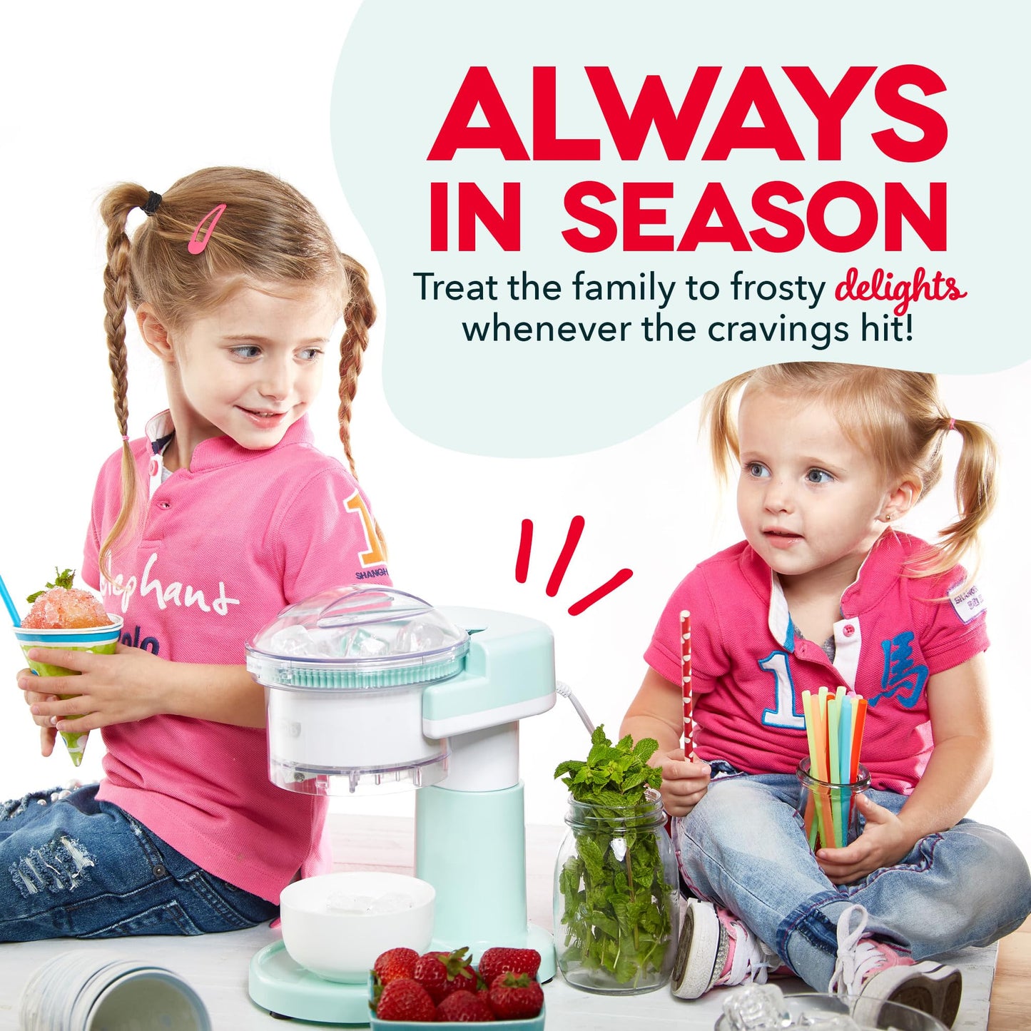 Dash Shaved Ice Maker - Frozen Dessert Maker for Snow Cones, Slushies, Cocktails & More - Easy to Use & Clean - Space-Saving Design - Aqua