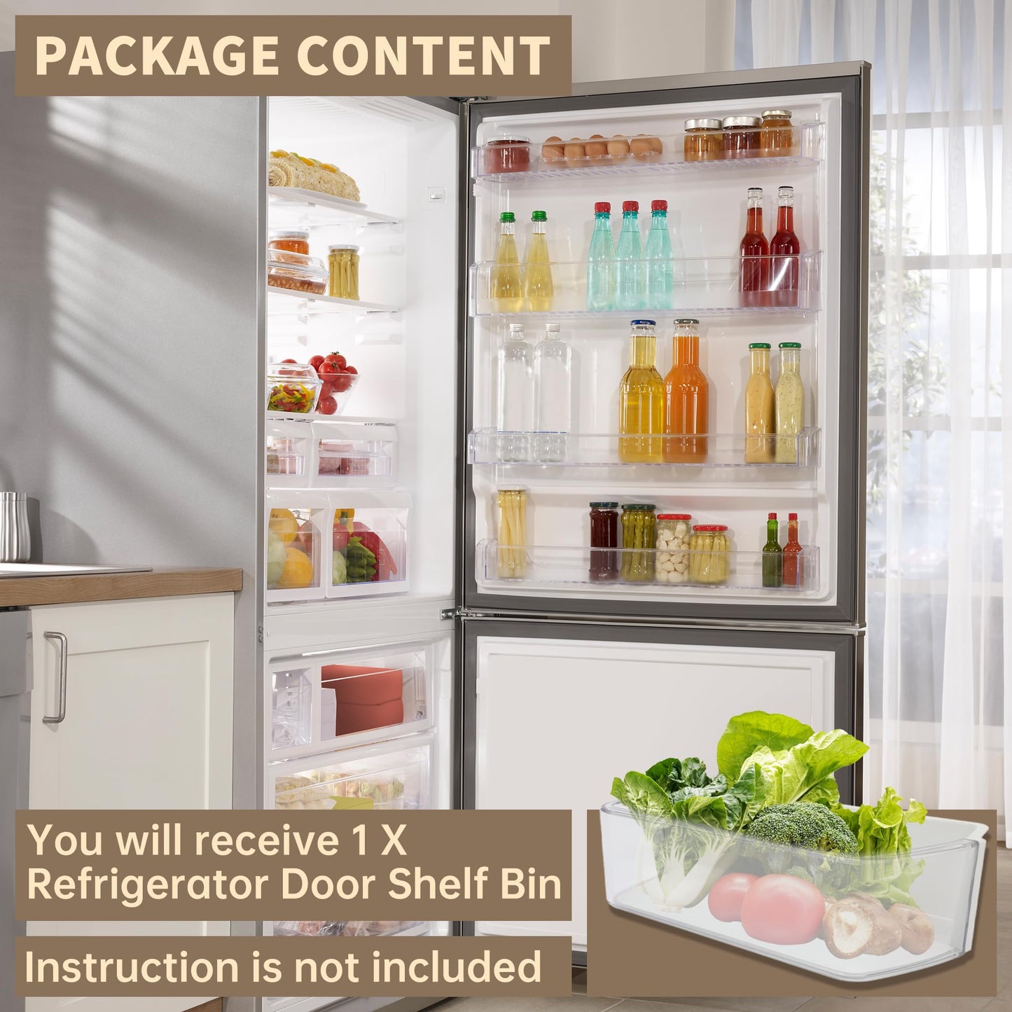 Kojem DA97-17255A Replacement Refrigerator Door Shelf Bin Compatible with Samsung Refrigerator Replacement for RF265BEAESG/AA, RF265BEAESR/AA, RF262BEAESR/AA
