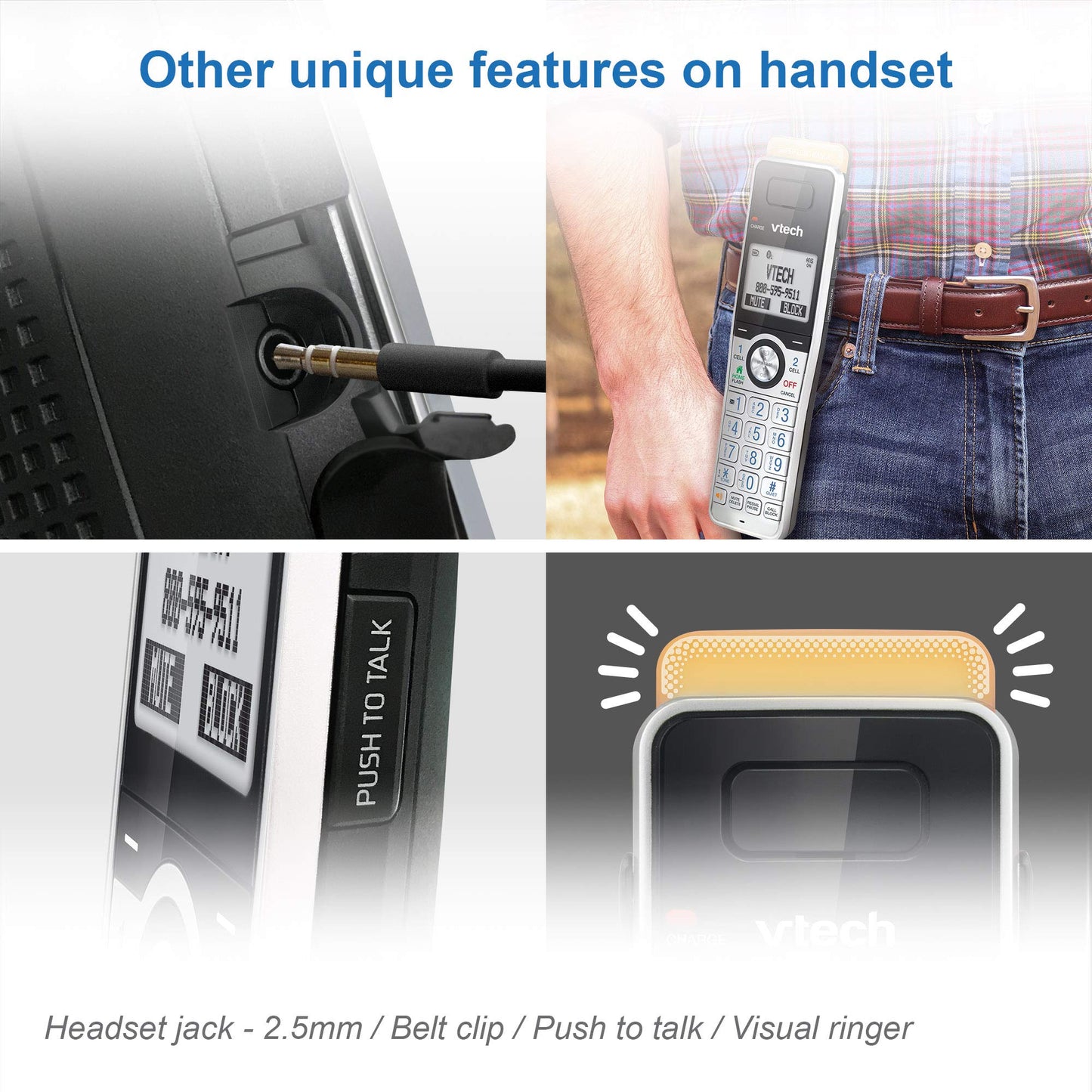 VTech IS8101 Accessory Handset for IS8151 Phones with Super Long Range up to 2300 Feet DECT 6.0, Call Blocking, Connect to Cell, Headset jack, Belt-clip, Power backup, Intercom and Expandable to 12 HS