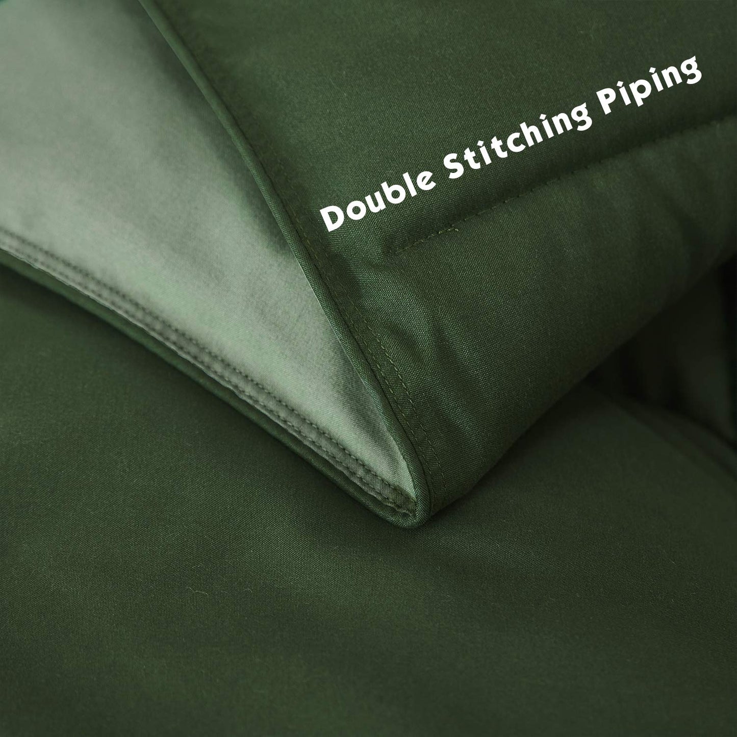 HIG 3pc Green King Size Comforter Set -All Season Reversible Down Alternative Comforter Bedding Comforter -Quilted Duvet Insert with Corner Tabs - Box Stitched Blanket - Breathable, Soft, Fluffy