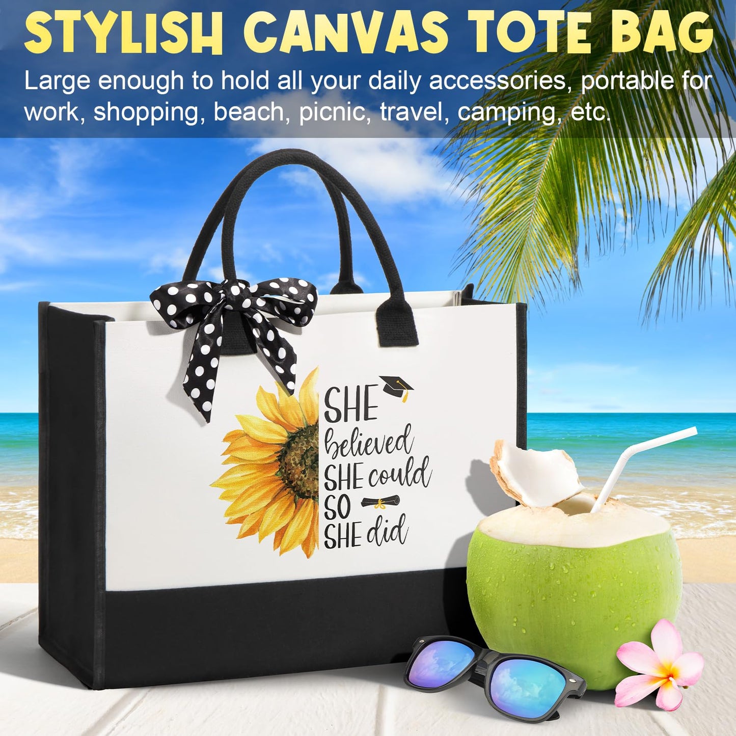 2026 Graduation Gifts for Women Her, Best College Graduation Gift Basket, Cool Master Degree Grad Gift Box, Congratulations Gifts Set for Graduates Women Daughter Friends Nurse with Canvas Tote Bag