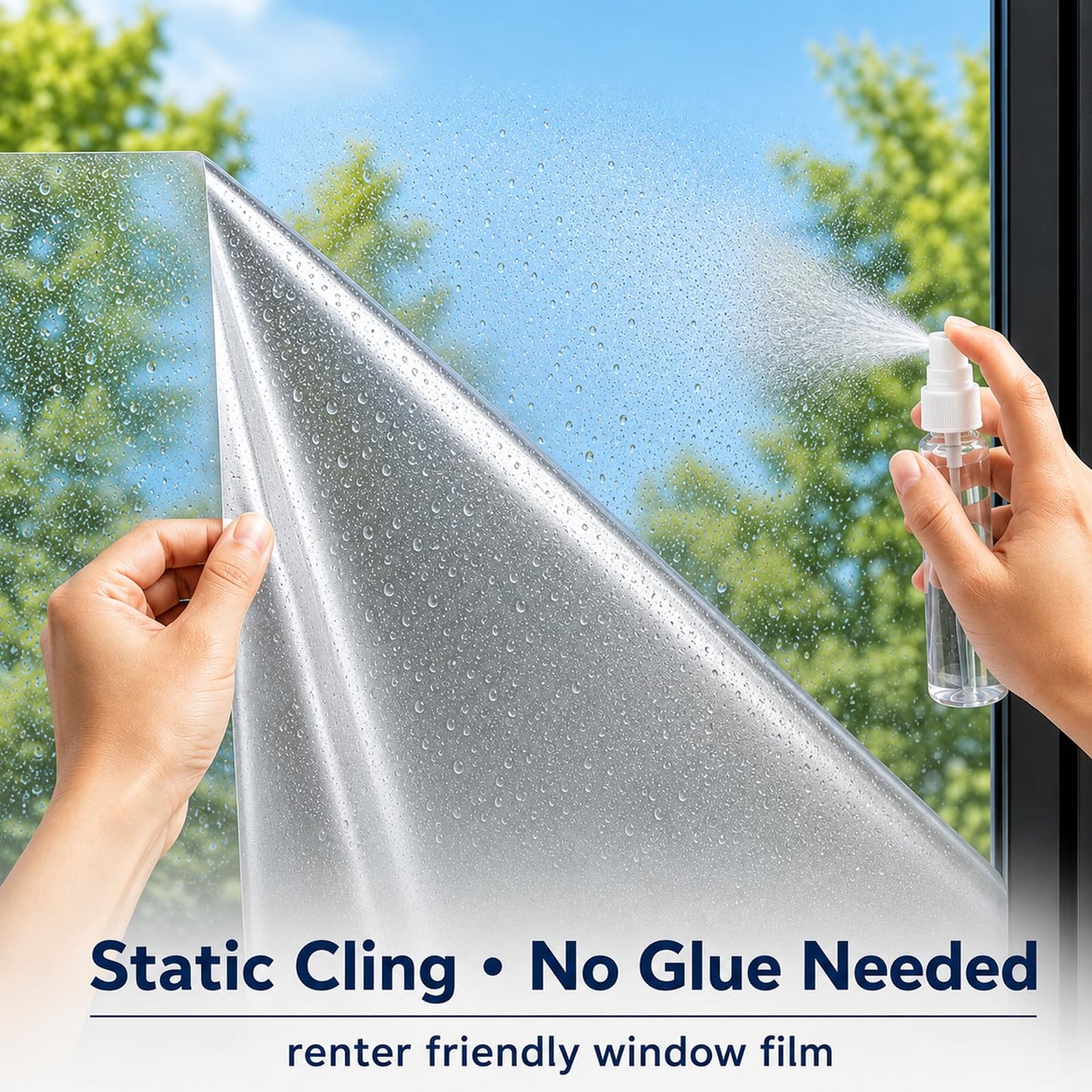 FILMGOO One Way Window Privacy Film - Window Tint for Home Daytime Privacy Mirror Film, Heat Blocking Reflective Glass Covering for Sun UV Control Black Silver 29.5 Inch x 13.1 Feet