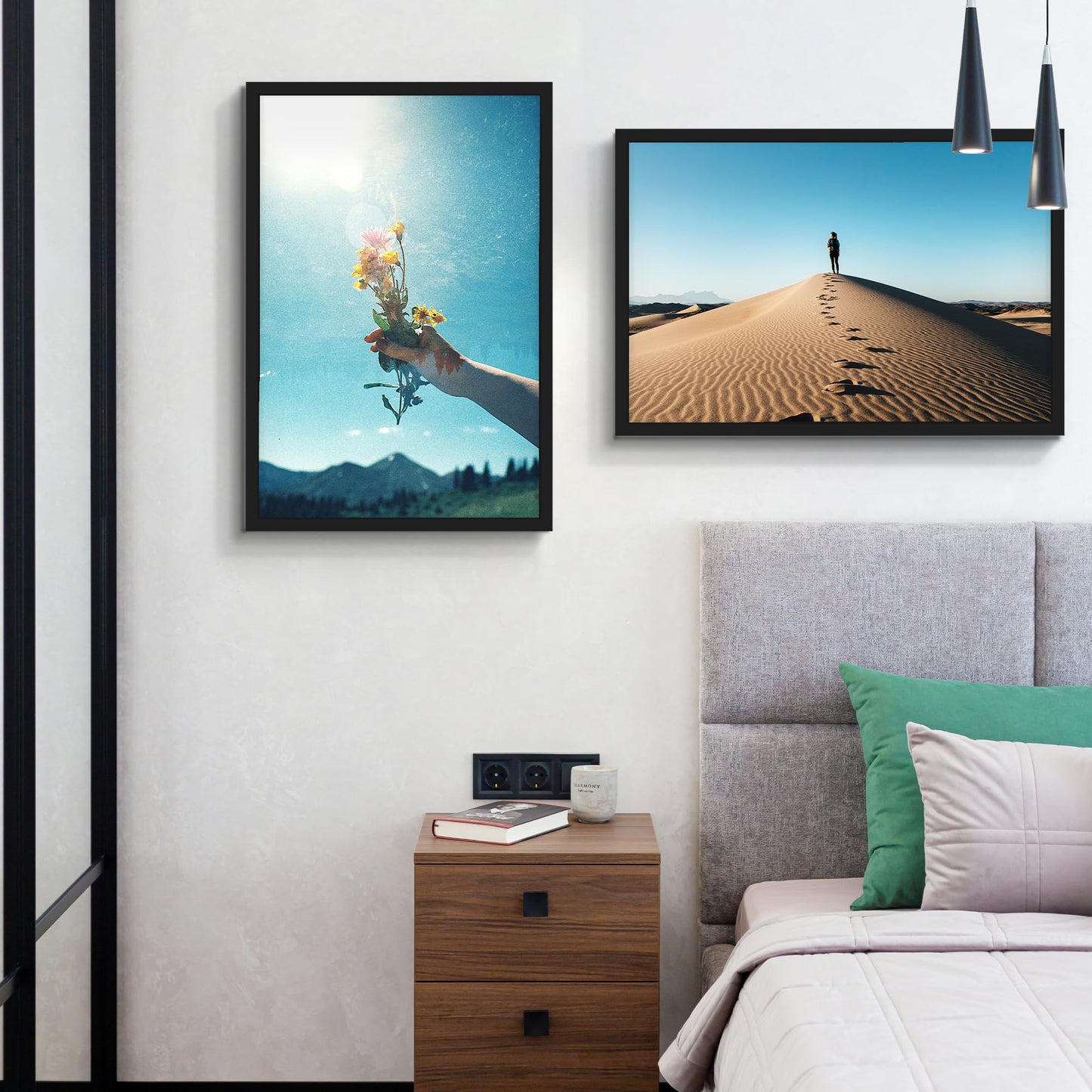 YiTanli 20x30 Poster Frame 2 Pack, 20 x 30 Picture Frame for Posters and Art Prints, Horizontal or Vertical Wall Mounting