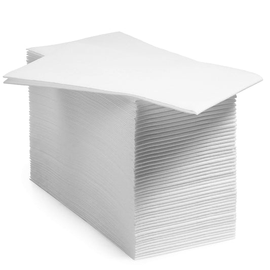1000-Pack BloominGoods Disposable Bathroom Napkins | Linen-Feel Guest Towels, Made In USA | Cloth-Like Hand Tissue Paper, White, 12" x 17"