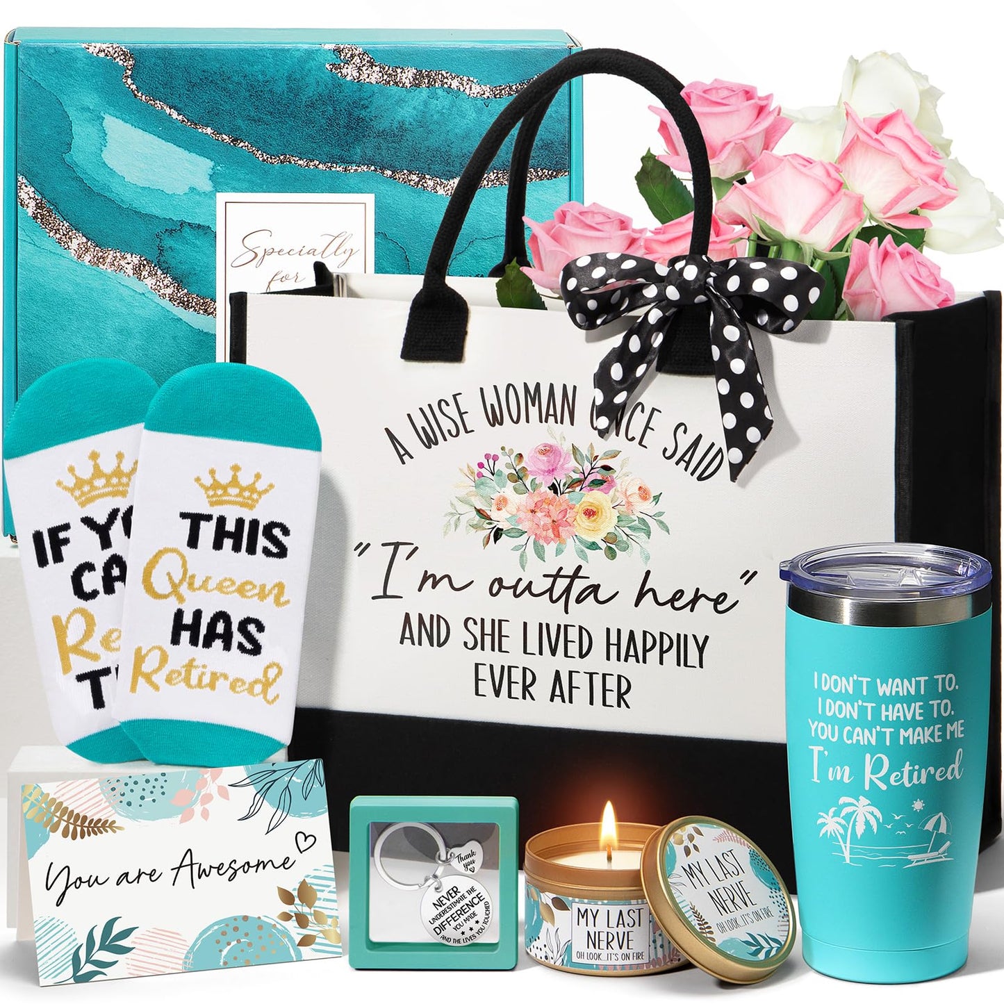 Retirement Gifts for Women 2026, Best Cool Retirement Gifts for Coworker Teacher Nurses Boss Friends Mom Grandma Retirees, Coworker Farewell Leaving Going Away Gift with 20Oz Tumbler Canvas Tote Bag