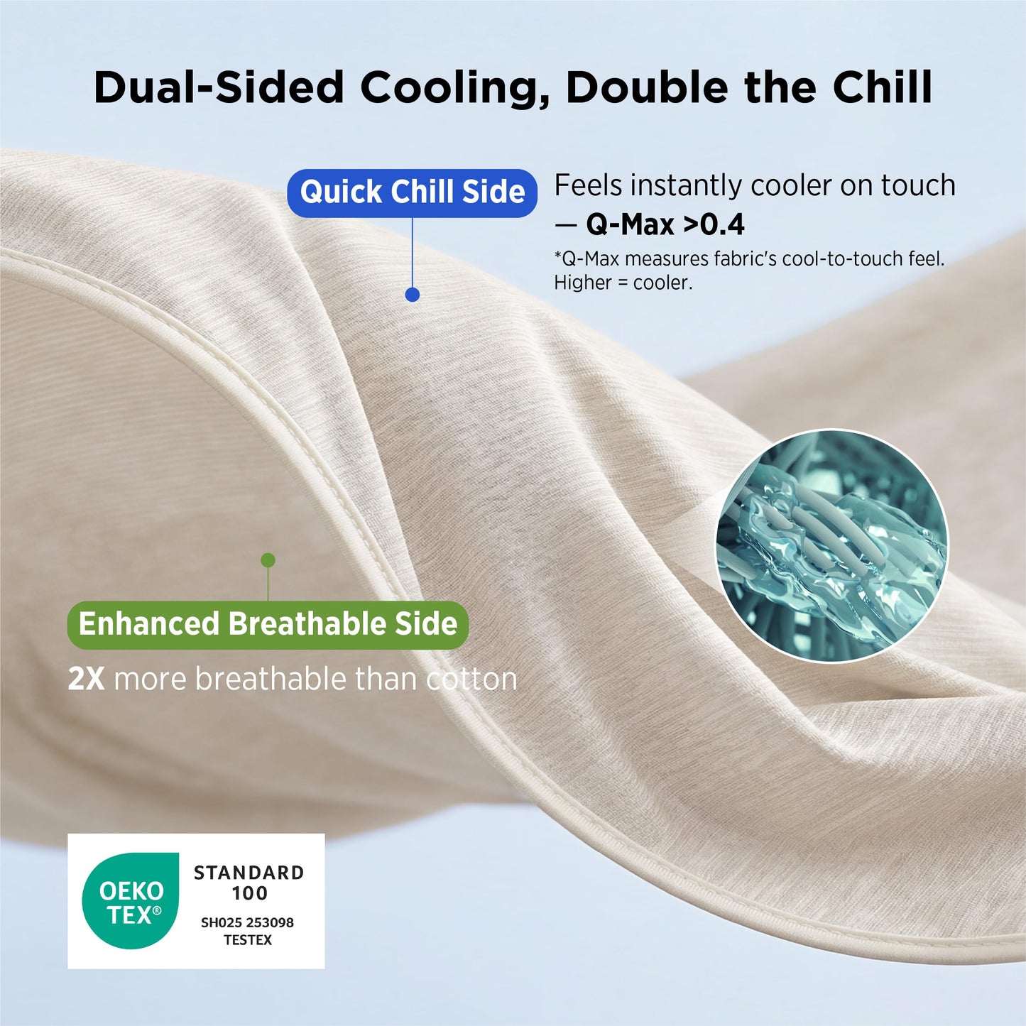 Bedsure Oat Beige Cooling Blanket Twin XL for Hot Sleepers -Summer Cold Blanket with Rayon Derived from Bamboo for Twin Size Bed, Ice Cool Cold Lightweight Arc-Chill Thin Summer Bedding, 60x90