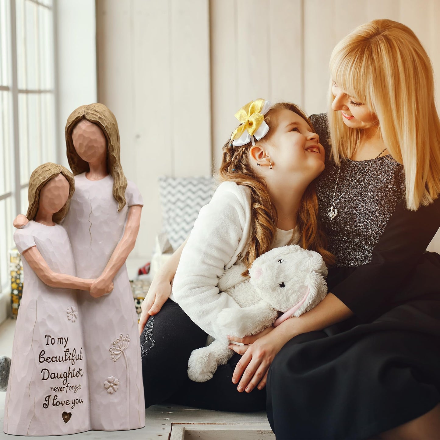 AcowSpt Daughter Gifts from Mom, Daughter Birthday Gifts, Sculpted Hand-Painted Figurine
