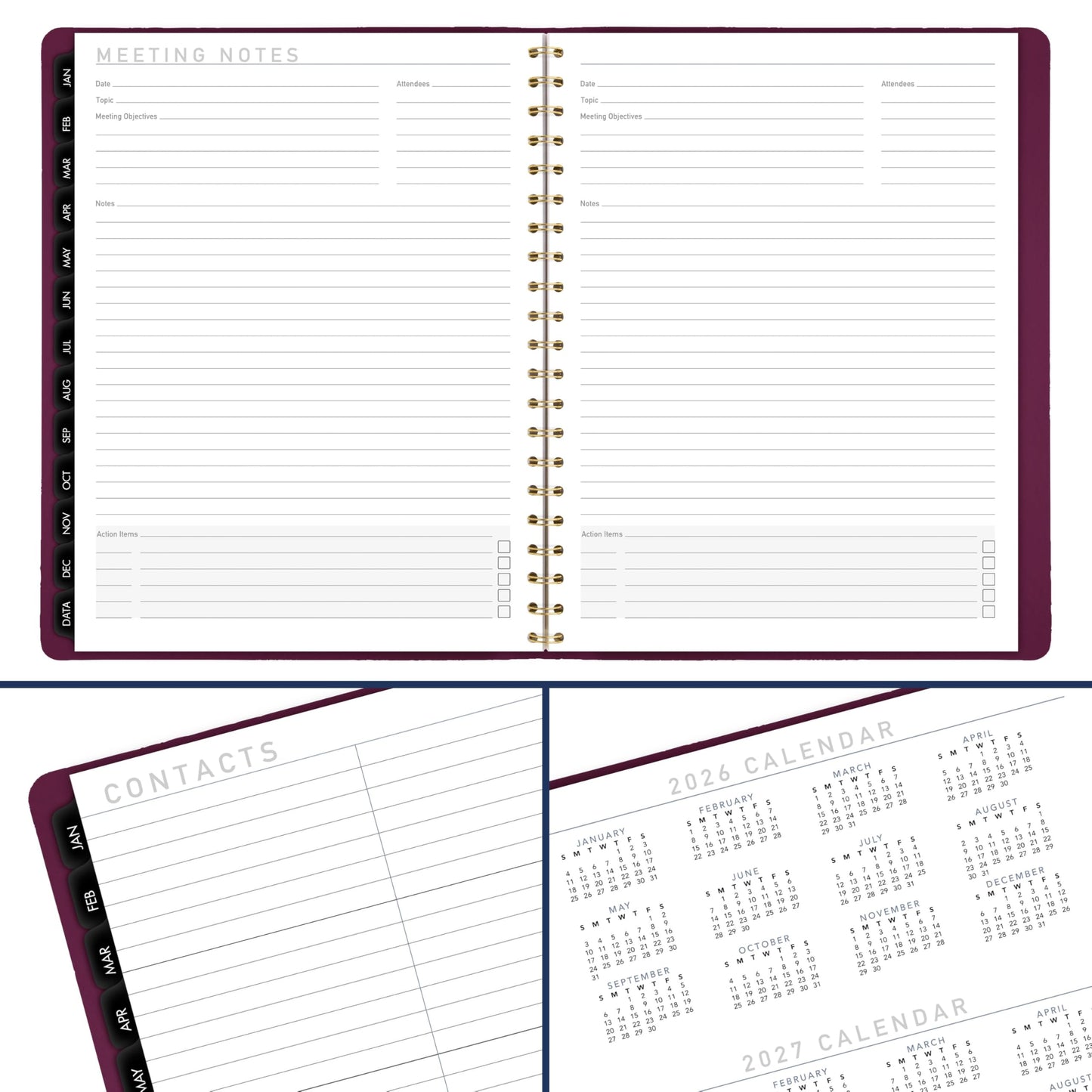 AT-A-GLANCE 2027 Appointment Book Planner, Weekly & Monthly, 8.25" x 11", Half-Hourly, Contemporary, Purple (70940X1427)