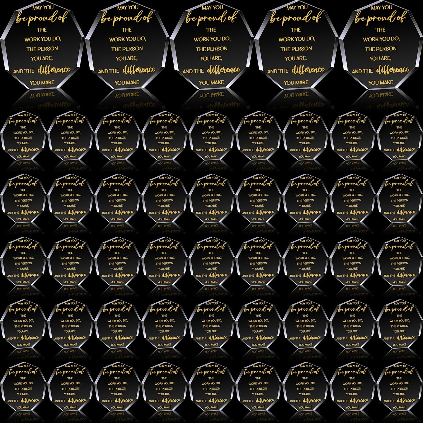 Huquary 50 Pcs Employee Appreciation Awards for Coworker Acrylic Thank You Gifts Trophy Be Proud of The Work You Do Prizes for Colleague Retirement Farewell Motivational Gift (Irregular Style)