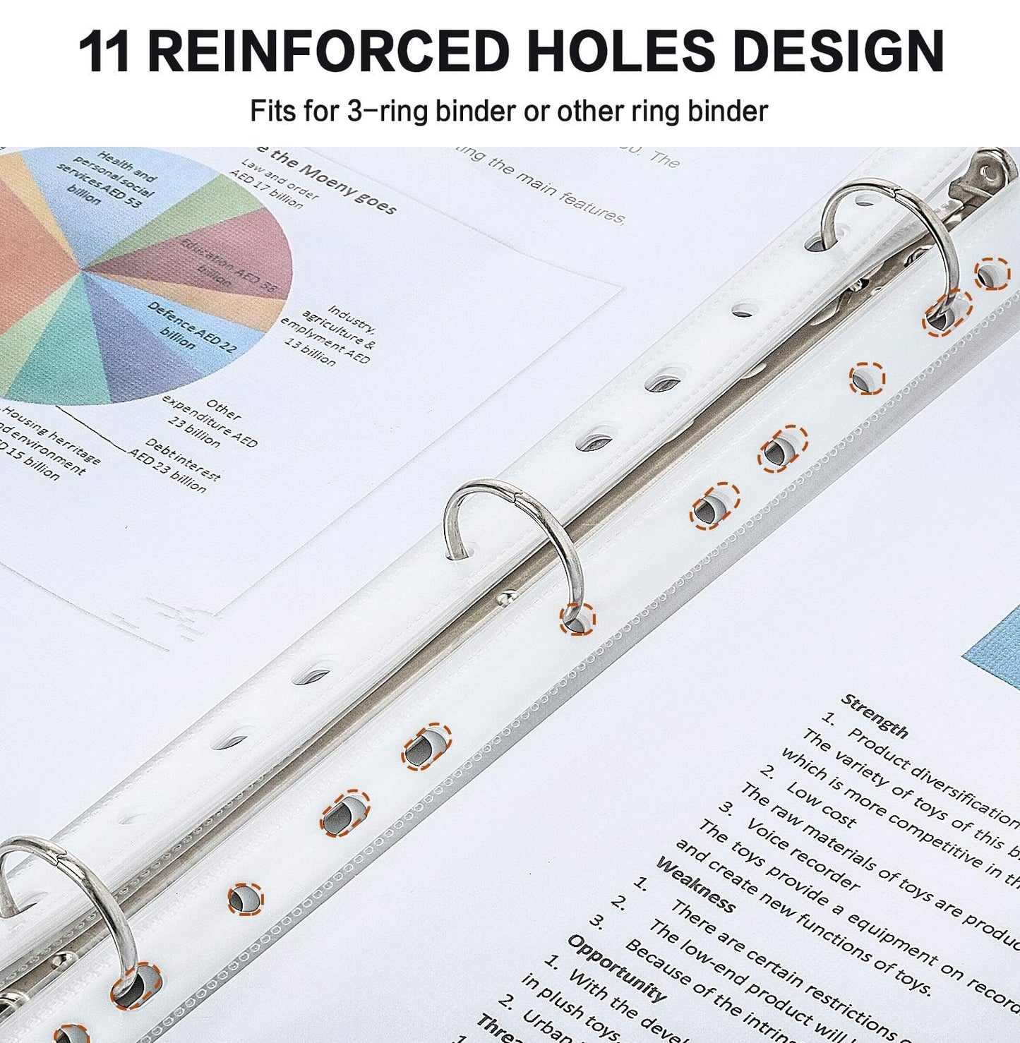 Sheet Protectors, PANDRI 700 Pack Clear Heavy Duty Plastic Page Protectors Sheet Reinforced 11-Hole Fit for 3 Ring Binder Fits Standard 8.5 x 11 Paper, 9.25 x 11.25 Top Loaded, Excluding Acid