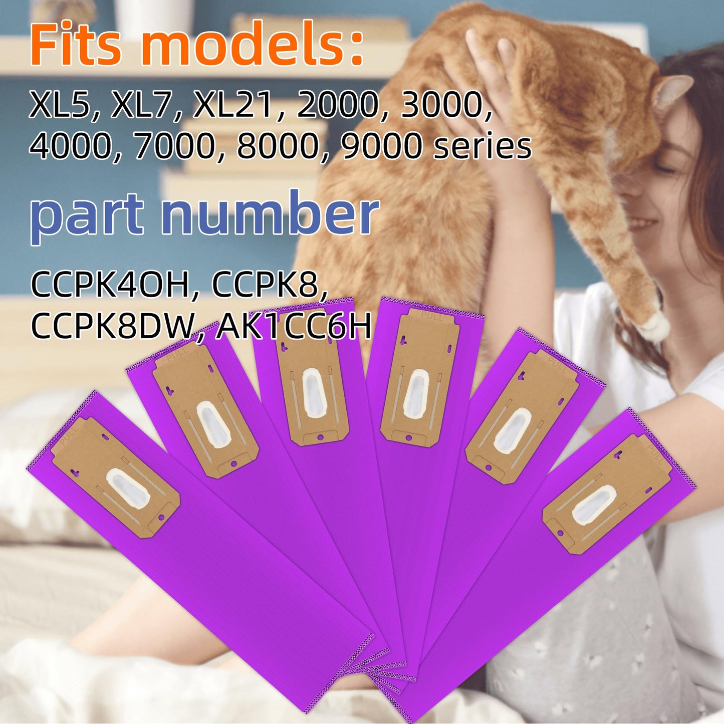 Upgraded 12 Pack Type CC HEPA Upright Vacuum Cleaner Bags AK1CC6H Replacement for All Oreck Elevate Models X3,X5,XL7,XL21,2000,3000,4000,8000,9000 series by Pulluty,Replaces Part # CCPK8DW, AK1CC6A