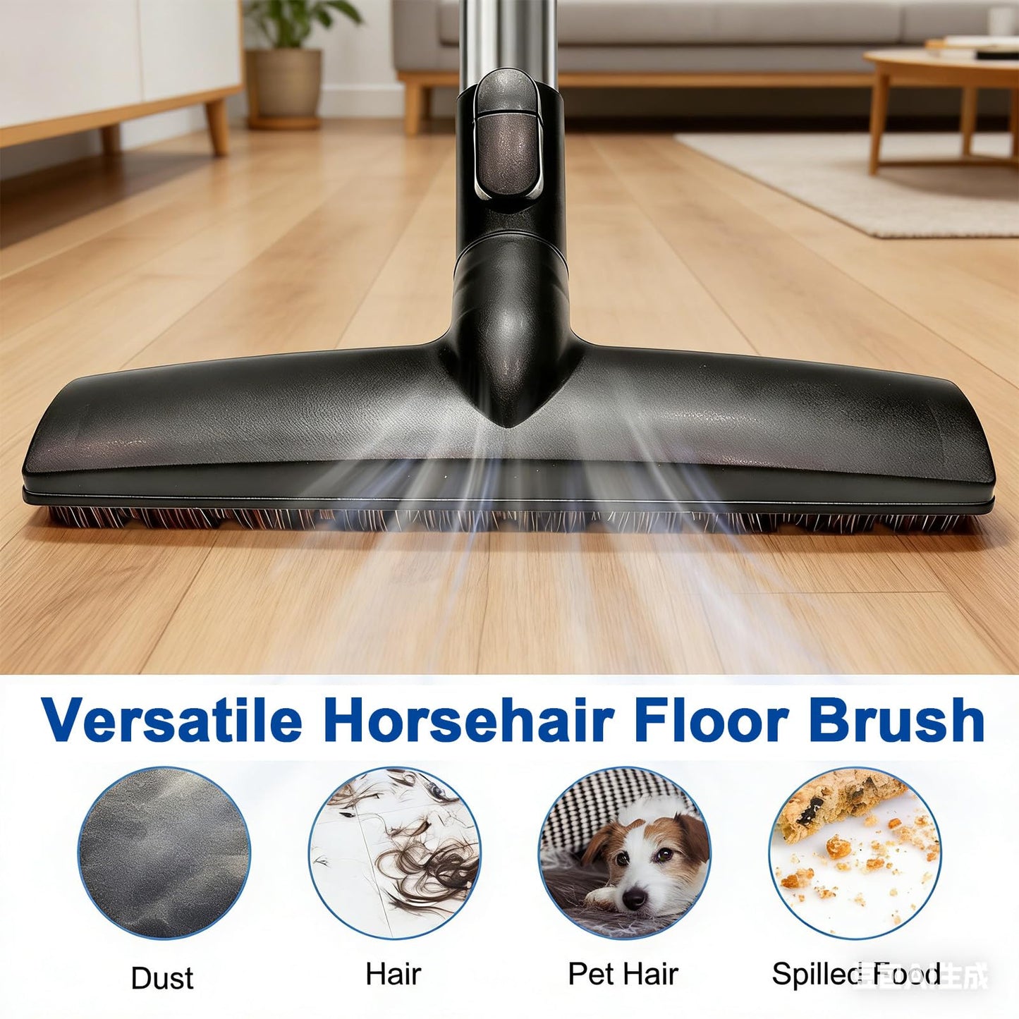 Alrens 9PCS Vacuum Cleaner Attachments for Miele Vacuums, Horsehair Floor Brush Kit for Household & Car Detailing, Compatible with Miele C1 C2 C3, S2 S4 S5 S6 S8 Series