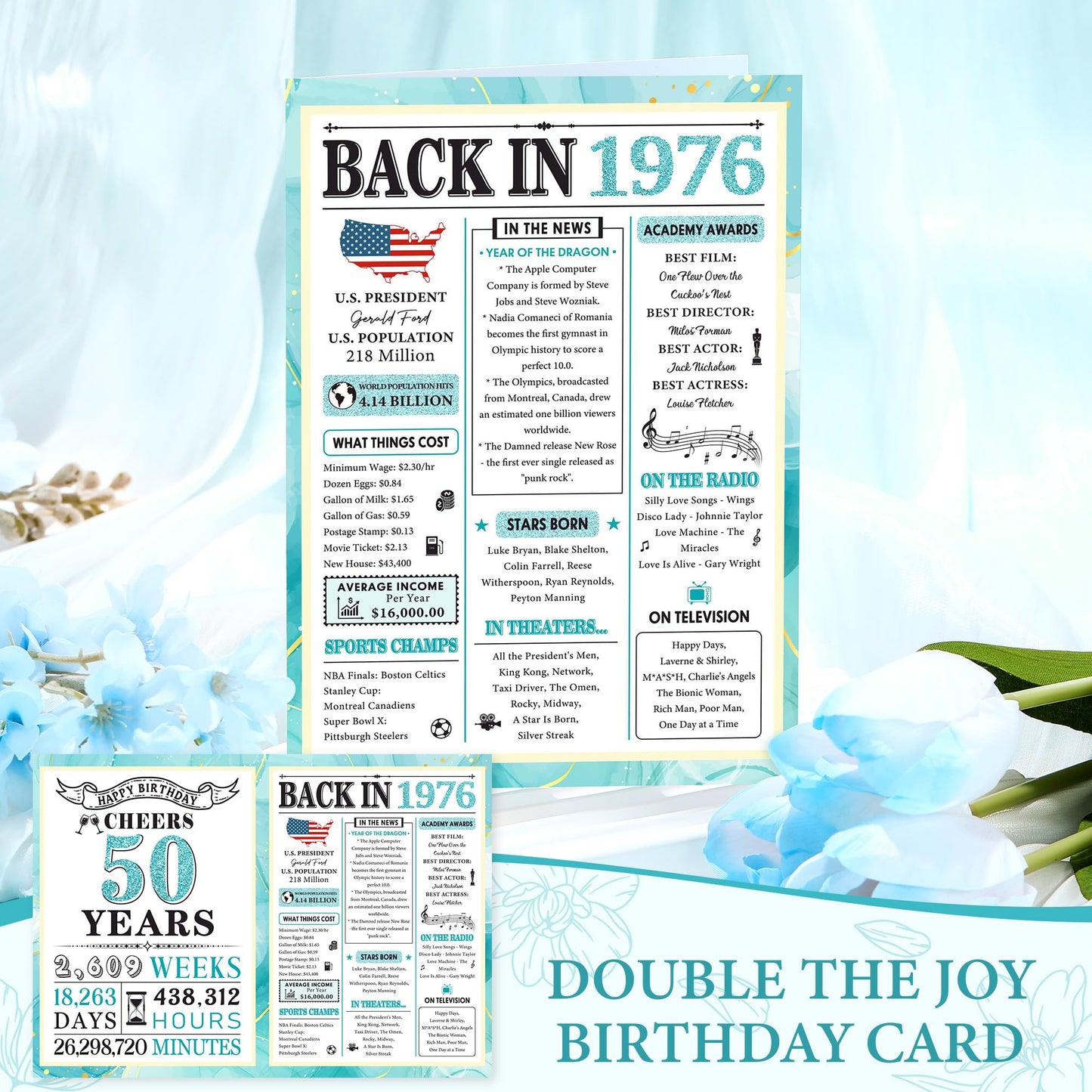 50th Birthday Gifts for Her 50 Year Old Gifts for Women Turning 50 and Fabulous Gift Ideas for Woman Cool 1976 Birthday Gift for Woman Happy 50th Bday Decorations Basket for Mom Daughter with Tumbler