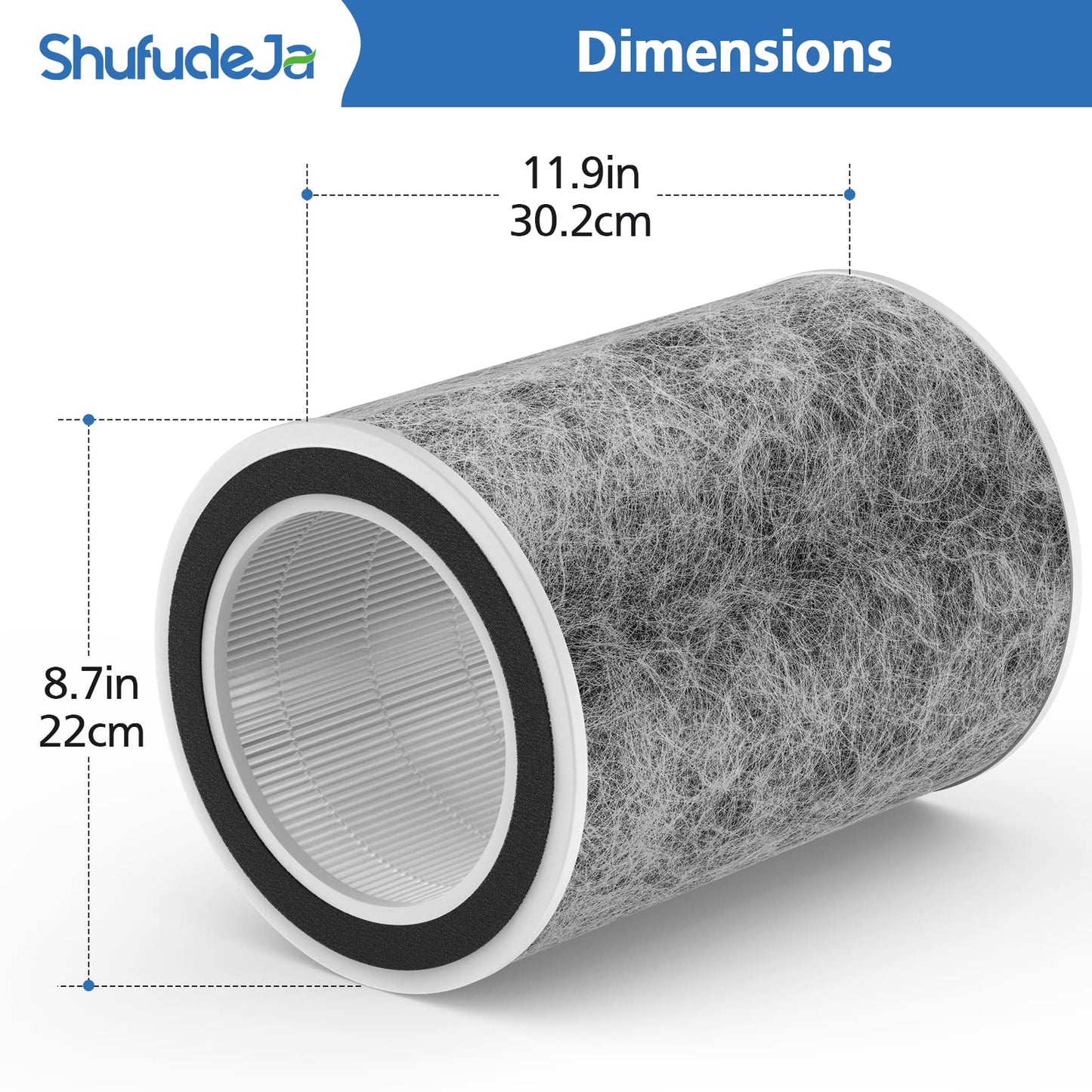 HP201 HP302 Replacement Filter Compatible with Shark HP202 HP301 HC502 HP232 HC501 AP1000 Air Purifier MAX, Cleans up to 99.97% of particles, Part # HE2FKBAS, HE2FKBASMB, 1 Pack