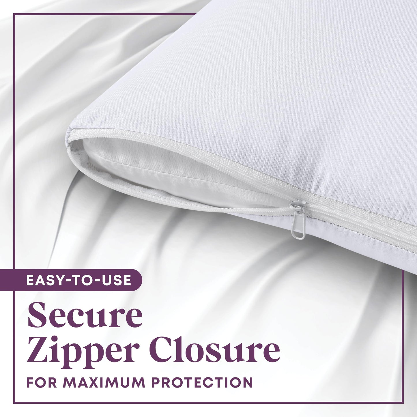 CirclesHome Pillow Protectors 4 Pack Standard Zippered - 100% Cotton Breathable Pillowcases - Protects Pillows from Dirt, Dust and Debri (Standard - Set of 4 - 20x26)