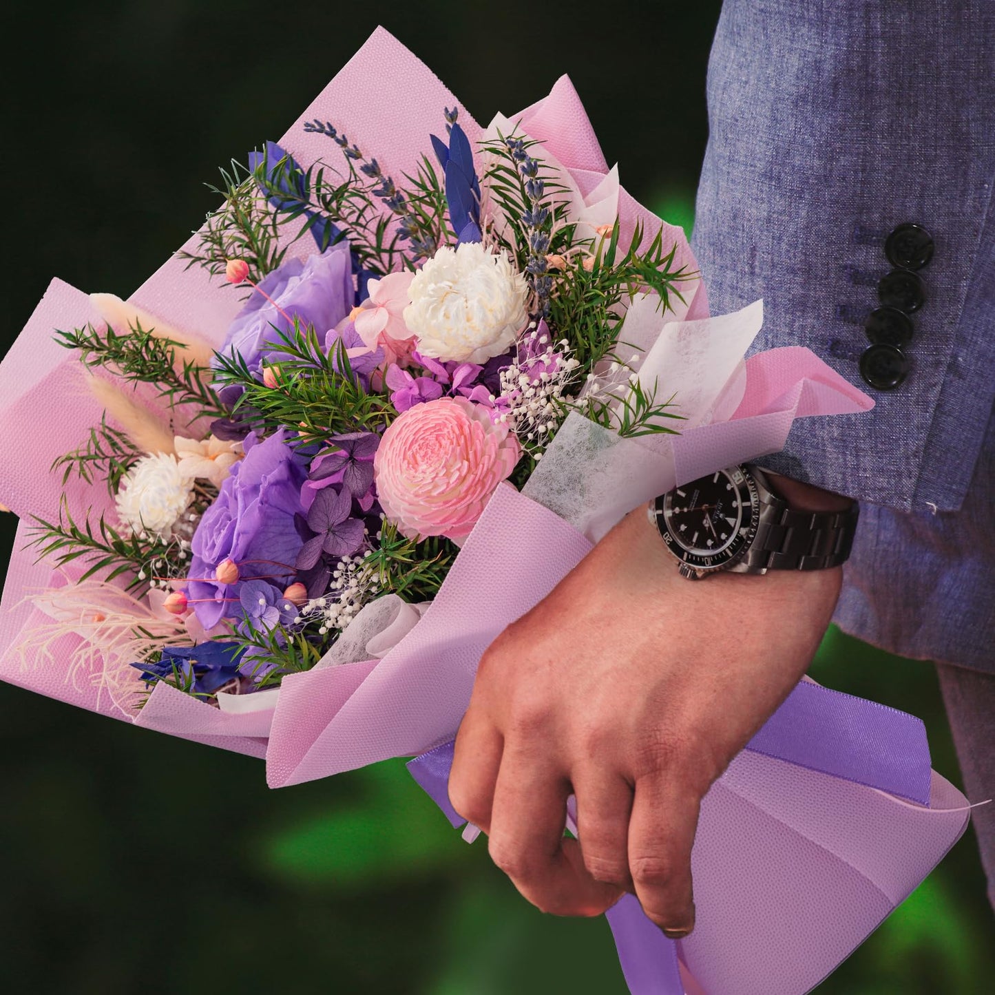 Forever Flower Gifts for Her: Romantic Flowers for Graduation-Daughter Girlfriend Wife Mom Grandma-Preserved Rose Bouquets-Flowers for Delivery Prime on Birthday Anniversary Valentines (Lilac)