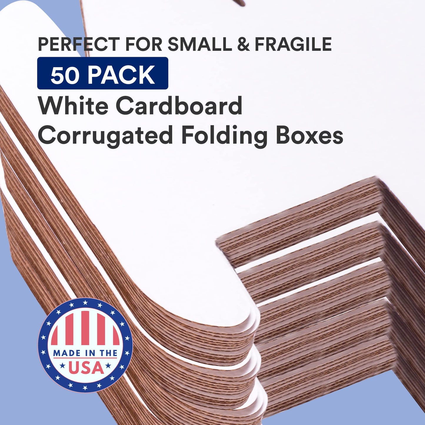 BOX USA Small Shipping Boxes 10"L x 4"W x 2"H, 50-Pack | Foldable Corrugated Cardboard Crush-Proof Box for Shipping, Packing, Moving and Storage 10x4x2
