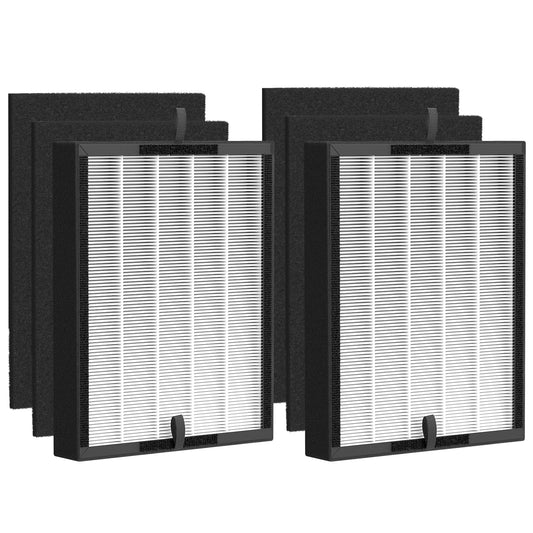 45i Replacement Filter Compatible with A-len BreatheSm-art Flex Bh400 & 45i Pure Air Purifier, Compared # B4-Fresh/FL40-Silver-Carbon, 2 Pack 3-in-1 HEPA Filter + 4 Pcs Activated Carbon Pre Filter