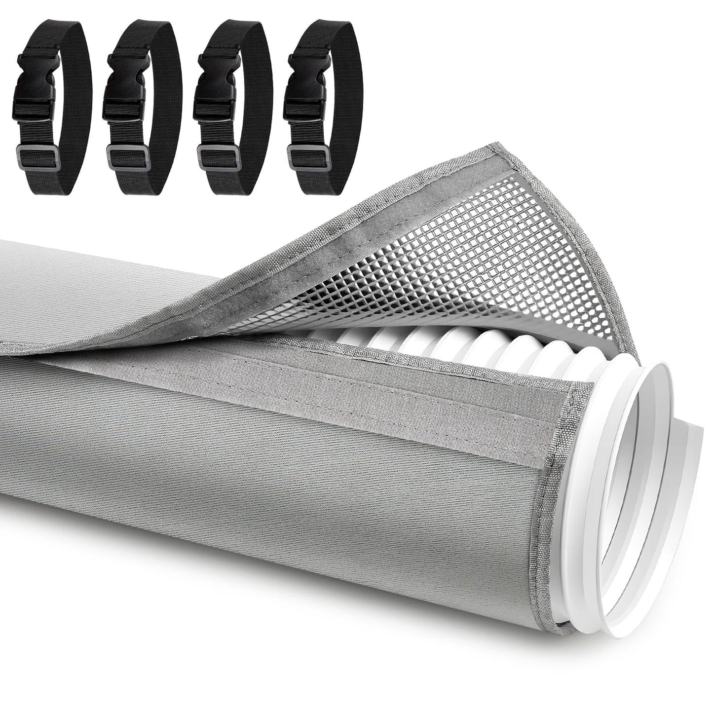 2PCS Portable Air Conditioner Hose Cover Wrap,Insulated AC Hose Duct Vent Cover Sleeve,3 Layer Insulation Exhaust Hose Wrap with Adjustable Strap for Portable AC Fits 5"-5.9" Dia Exhaust Hose Tube