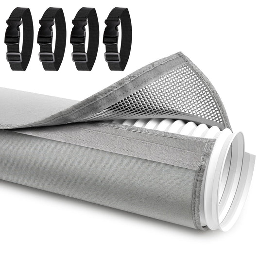 2PCS Portable Air Conditioner Hose Cover Wrap,Insulated AC Hose Duct Vent Cover Sleeve,3 Layer Insulation Exhaust Hose Wrap with Adjustable Strap for Portable AC Fits 5"-5.9" Dia Exhaust Hose Tube