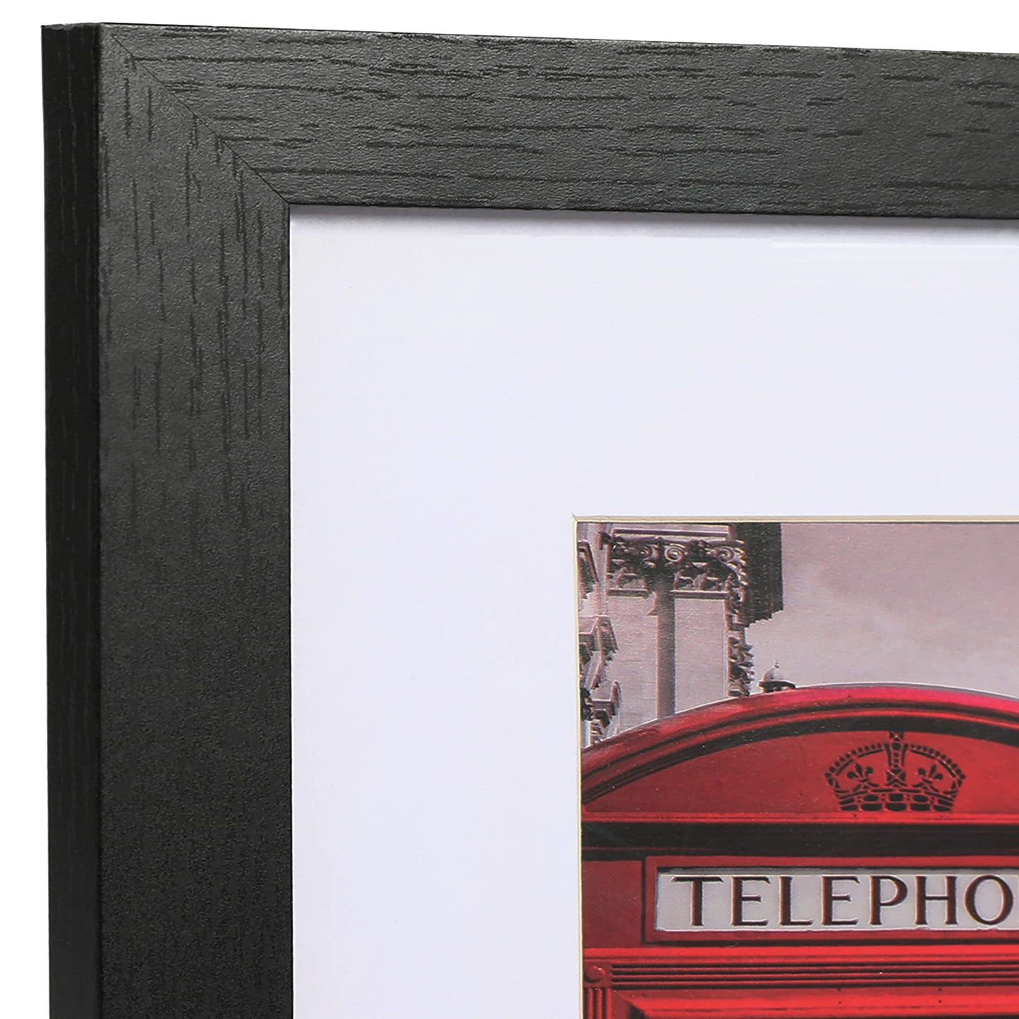 PEALSN 11x14 Picture Frame Set of 6, Display Pictures 8x10 with Mat or 11x14 without Mat for Wall Mounting or Table Top Display, Photo Frames Collage for Wall Decor, Black Woodgrain.