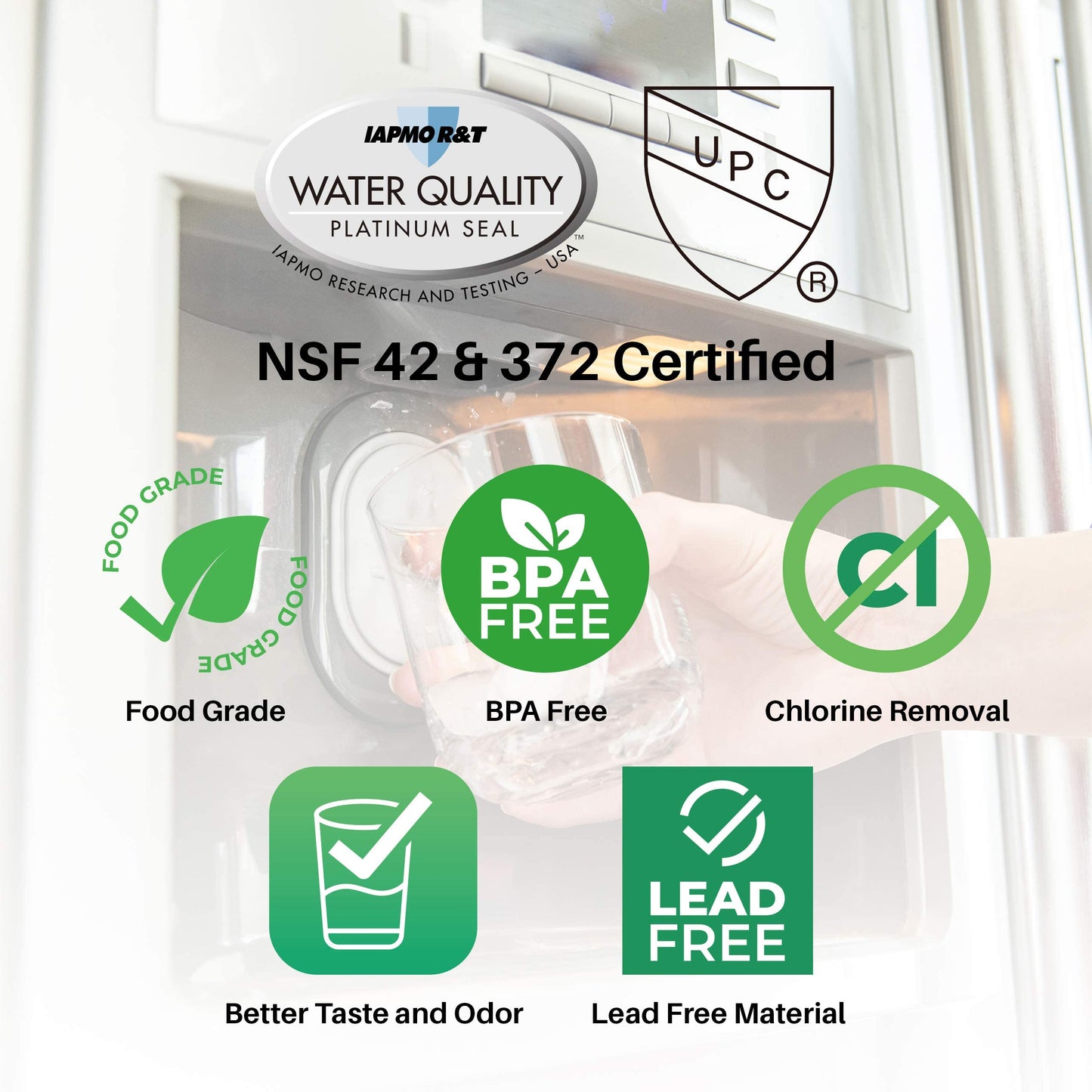 SpiroPure SP-SA970 NSF Certified Refrigerator Water Filter Replacement HAF-QIN, DA97-17376B, HAF-QIN/EXP, DA97-08006C, AQF-DA97-17376B, DA97-08007C, HAF QINS (3 Pack)