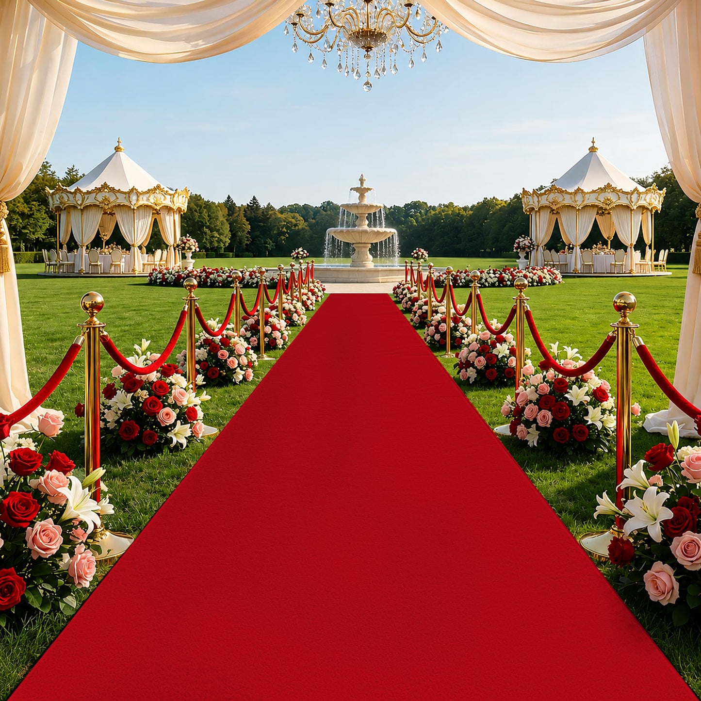 Red Carpet Runner Rug for Party and Event, Non-Slip TPR Rubber Backed Aisle Runway red Rug for Step, Proposal & Wedding Christmas Thanksgiving Decorations, Runway Rug for Prom(3 x 10ft, 450 GSM)