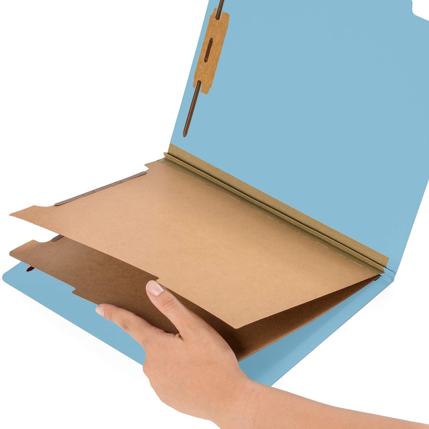 10 Blue Classification Folders - 2 Divider - 2 Inch Expansions - Durable 2 Prongs Designed to Organize Standard Medical Files, Law Client and Office Files - Letter Size, Light Blue, 10 Pack