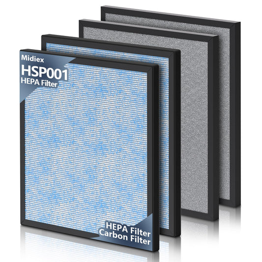 2 Sets HSP001 Filter Replacements for HATHASPACE HSP001 Smart Air Purifier, 4 Stage Filtration of H13 True HEPA Filter and Activated Carbon Pre-Filter