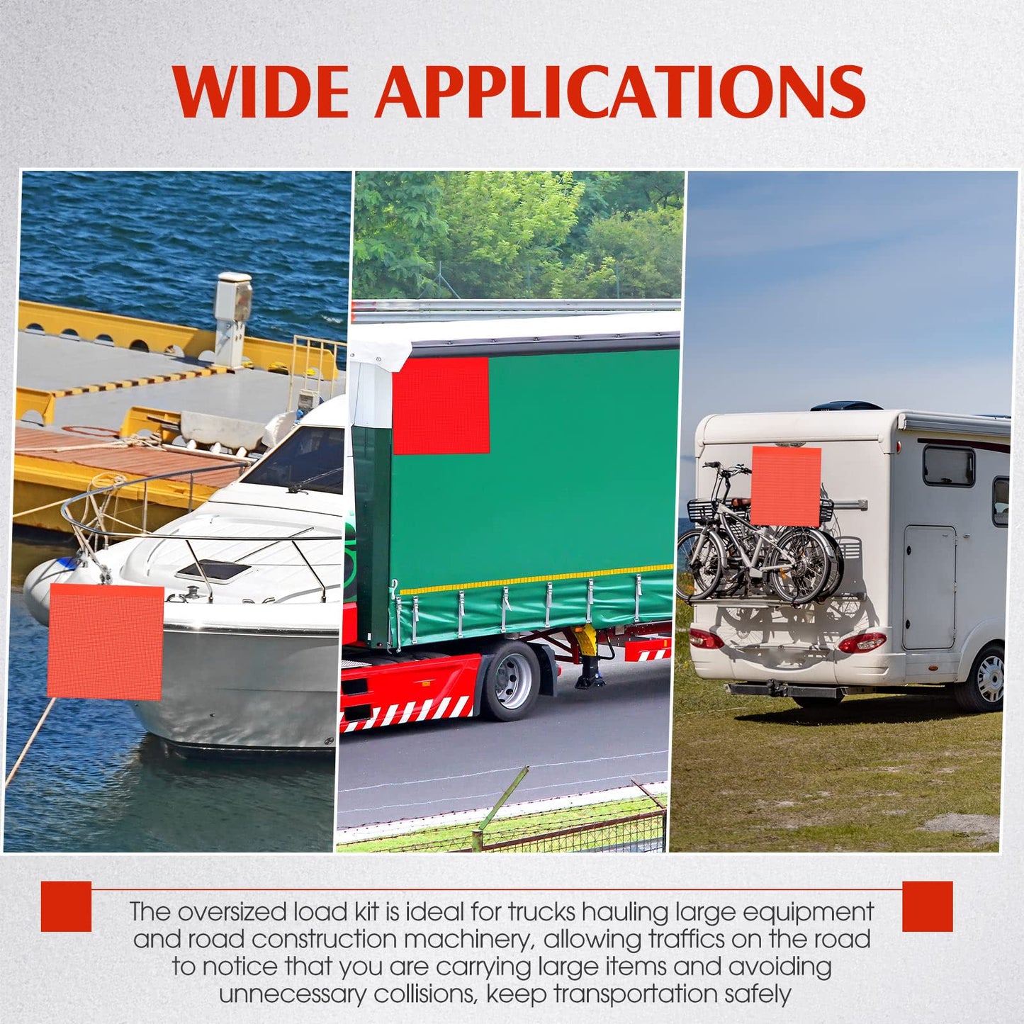 12 Pieces Safety Warning Flags and Magnets Kit Red and Orange Mesh Magnetic Wide Load Flags Bulk with Wire Loop 18 x 18 Inch for Trucks, Trailers, Pedestrian Crossings and Oversized Loads