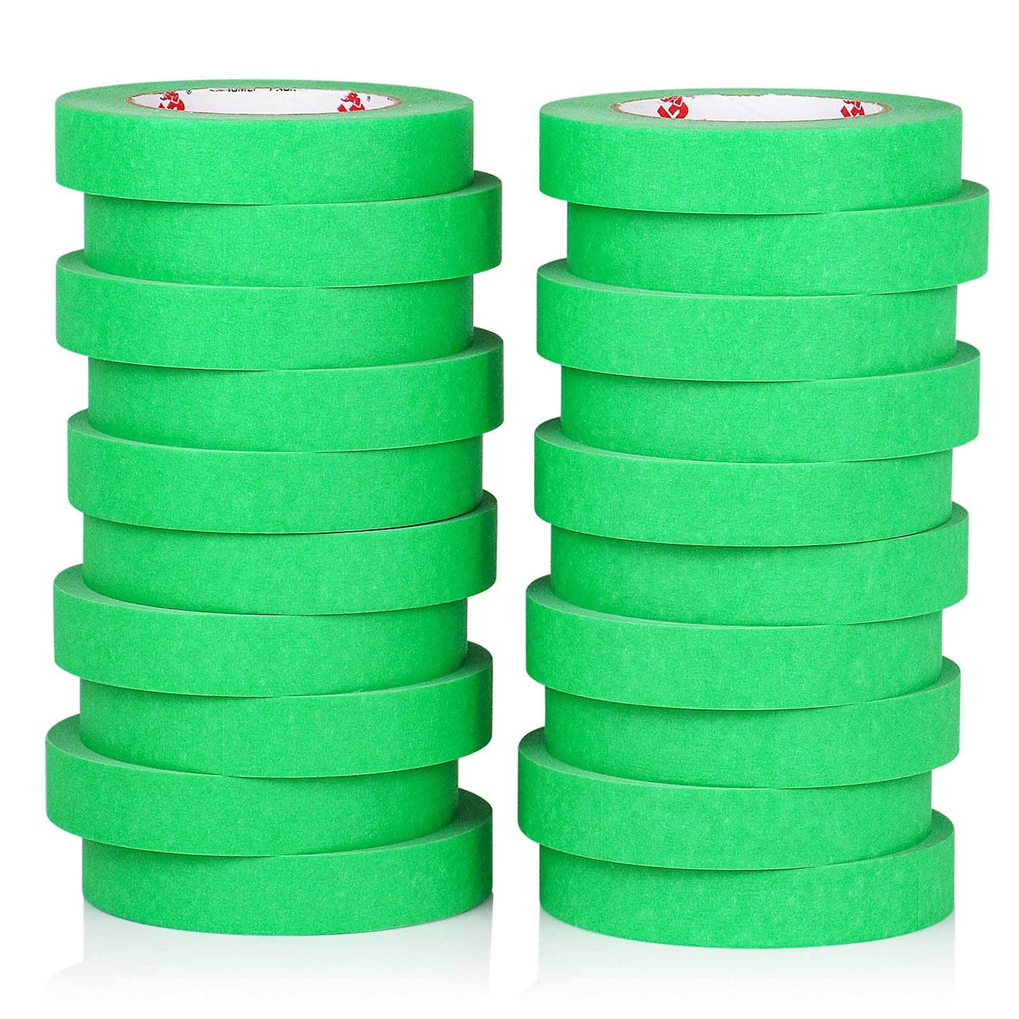 BOMEI PACK Green Painters Tape 1 Inch Bulk - Paint Tape 20 Rolls x 1 Inch x 55 Yards - Green Masking Tape for Walls Painting, DIY Crafting, Edge Finishing and School Projects, Total 1100 Yards