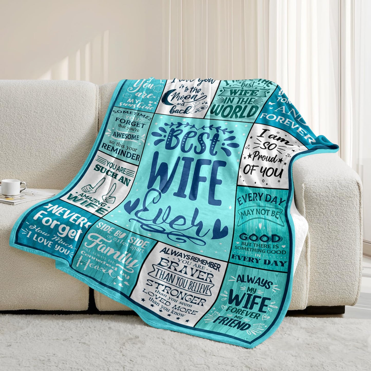 NIVAY Wife Birthday Gifts from Husband - Wedding Anniversary Romantic Gifts for Woman - Wife's Birthday Presents Ideas - I Love You Gift for Woman Her Wife - Wife's Blanket 50"x60"
