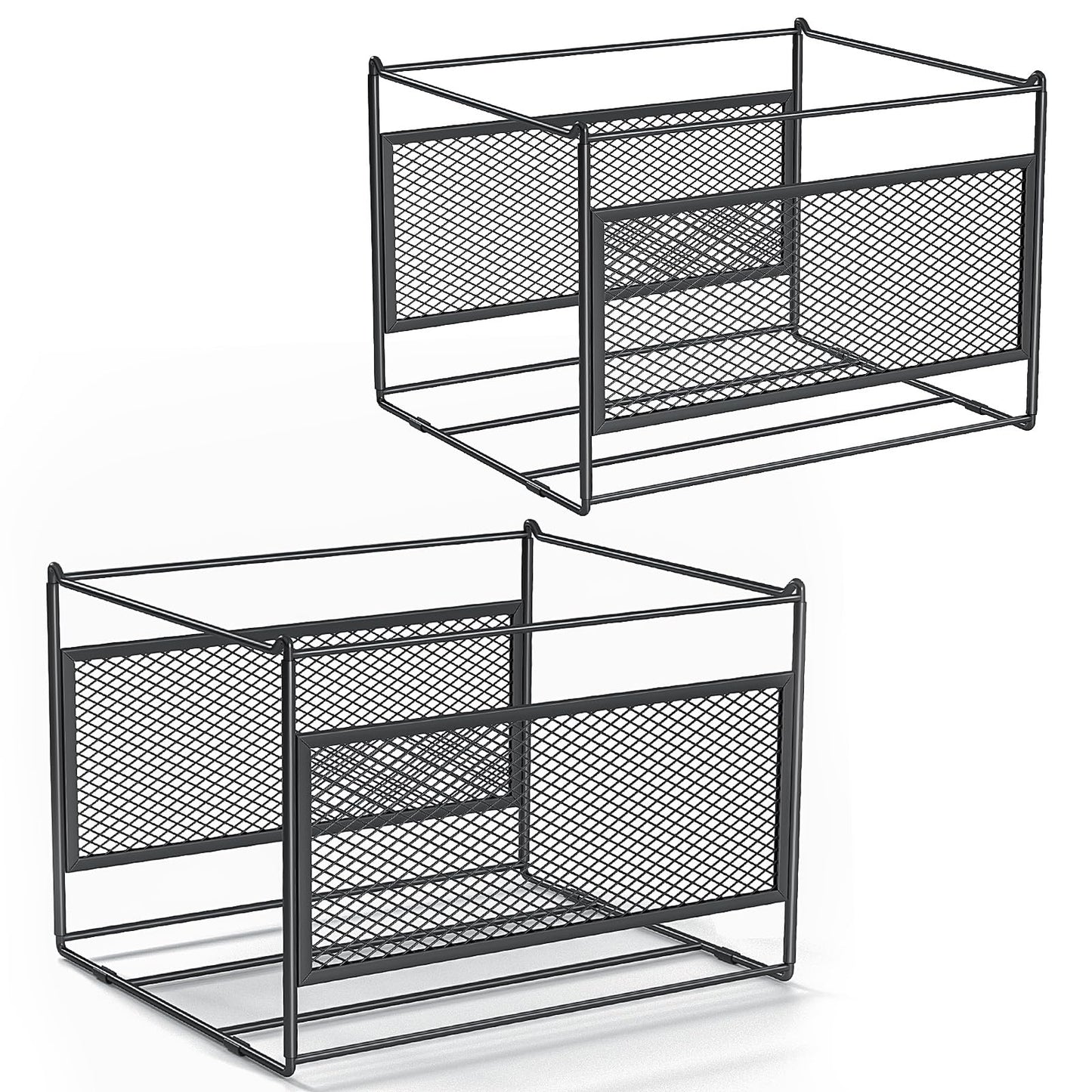 Vanulee 2 Pack Hanging File Folder Frame Letter/Legal Size,Hanging Files Holder Rack for Desk Organizer,Hanging Folder Rails,Only Fit Filing Cabinet Drawers over 10" in Height,15.2" Lx12.4 Wx10 H
