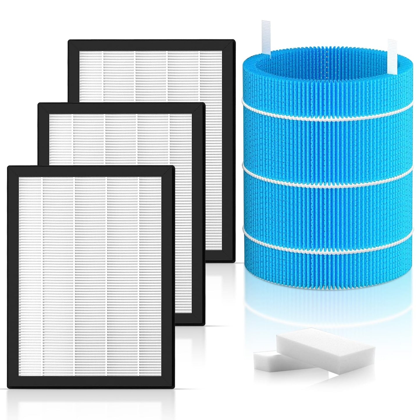 DH3i Replacement Particle Filter & Wick Filter Compatible with Blueair 2-in-1 Purify + Humidify Air Purifier and Humidifier, True HEPA Filter High-Efficiency Activated Carbon Filter for Baby Bedroom