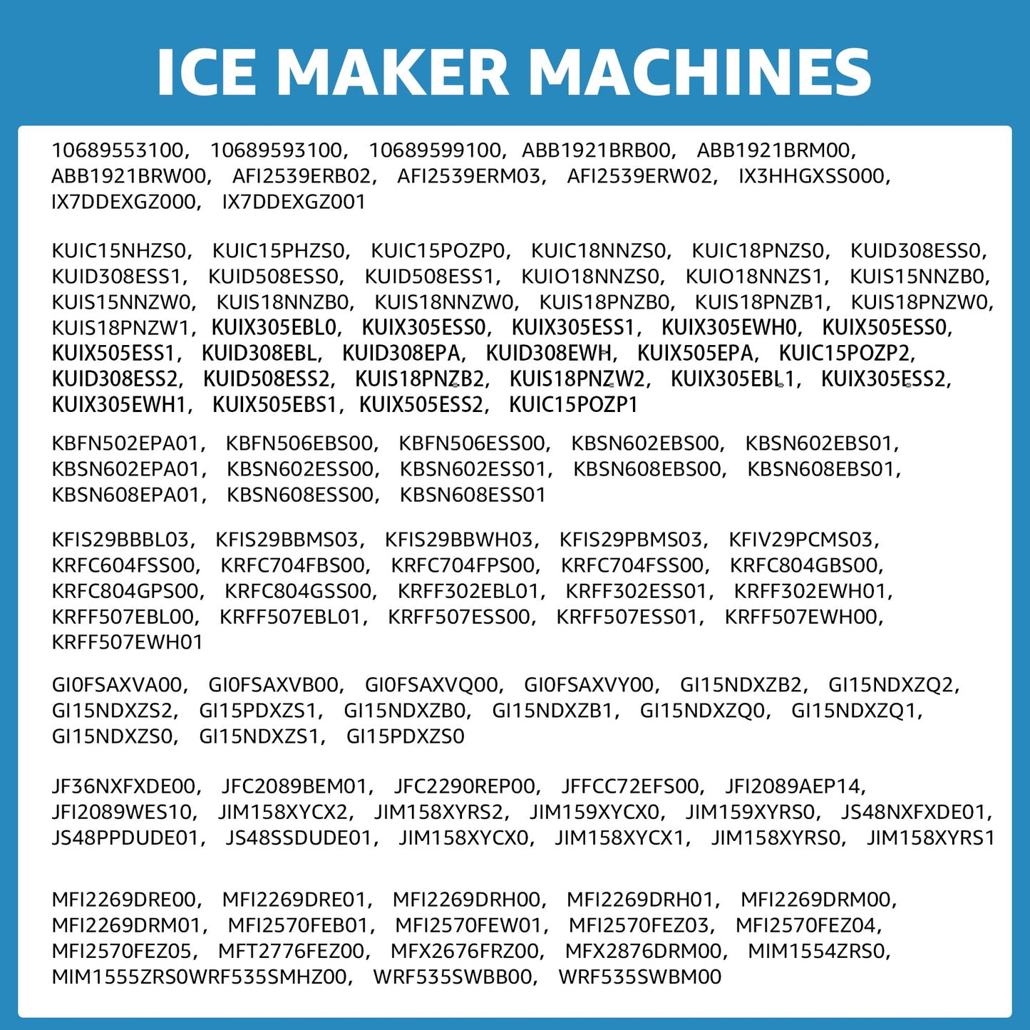 ICE2 F2WC9I1 ICE Maker Filter Replacement, Compatible with FILTER 9, W10565350, P6RFWG2K, PS8759230 W10480323, Ice Maker Filter, Used in 50 Ib Ice Maker Machines - Pack of 3