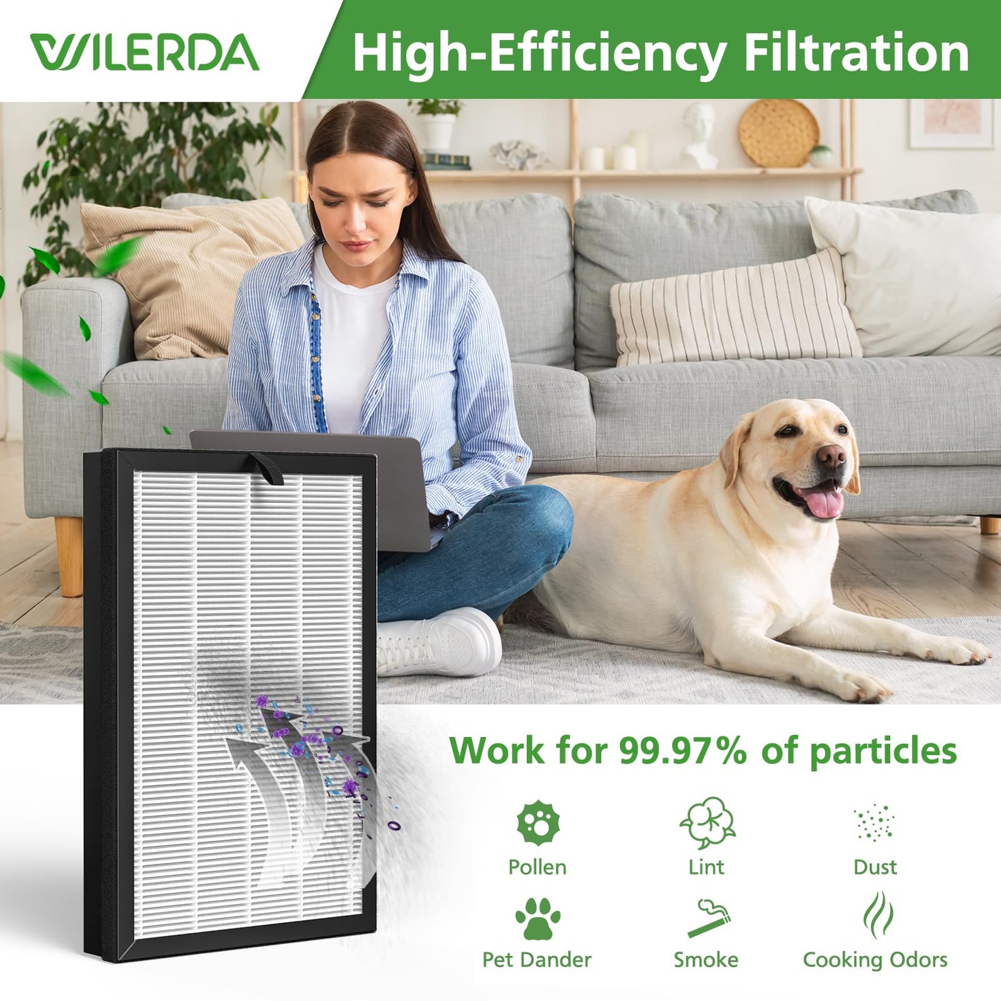 2 Pack H05 Replacement Filter, Compatible with HIMOX H05 Air Puri fier,HEPA Filter (Not Fit HIMOX H04)