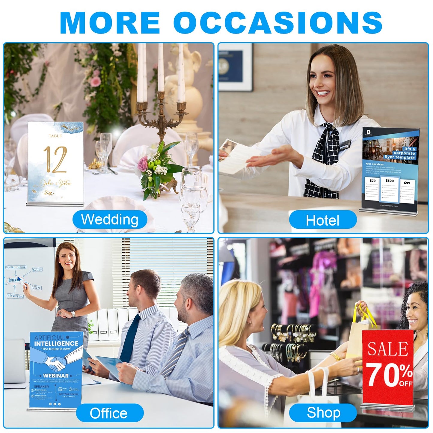 EHWINE 24 Pack Acrylic Sign Holders 4x6 Double-Sided Tabletop Display Stands for Menus Flyers & Signs, Clear Acrylic Picture Frame for Office Business Store & Events