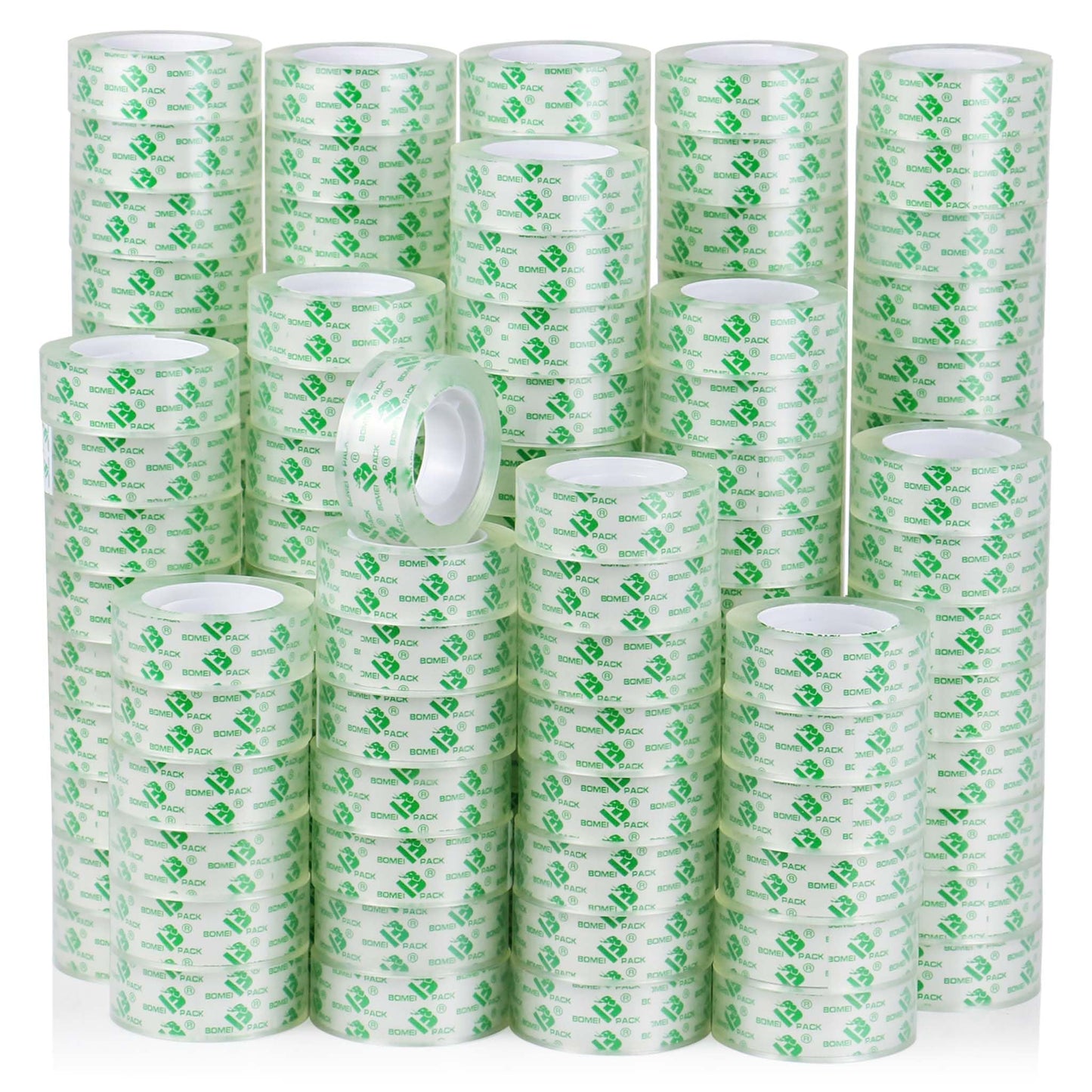 BOMEI PACK 144Rolls Crystal Clear Tape Refills for Dispenser, Bulk Transparent Tape Clear for Home, School and Office, 3/4Inch x 1000 inch