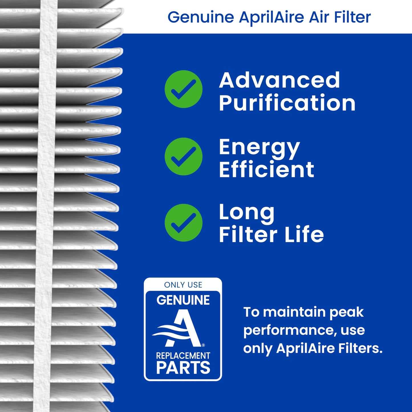 Genuine AprilAire 410 Replacement Filter for AprilAire Whole House Air Purifiers - MERV 11, Clean Air & Dust, 16x25x4 Air Filter (Pack of 1)