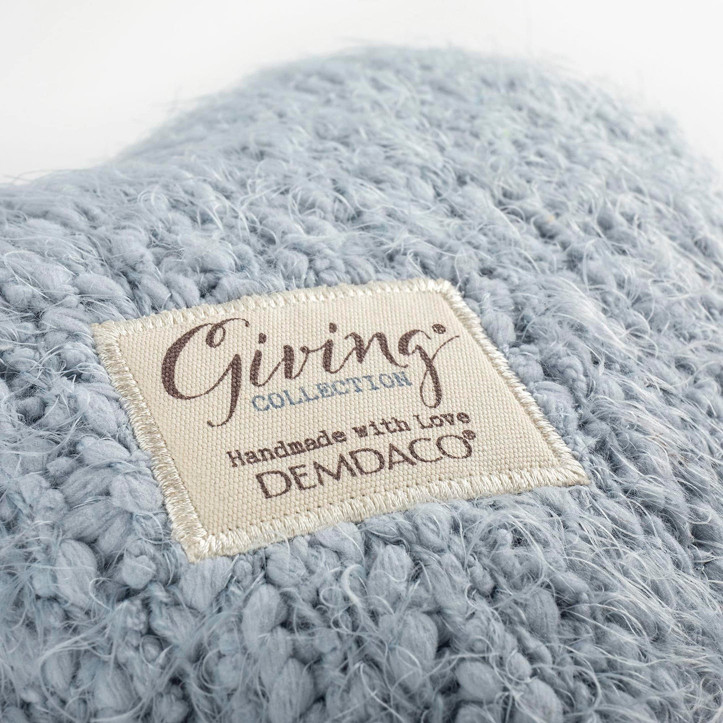 DEMDACO Giving Collection Soft Blue Weighted Giving Heart - Weighted Heart Pillow for Bedding - Decorative Throw Pillow - Meaningful Gift Idea - Handmade - Luxurious, Soft & Cozy - 1.85 lbs