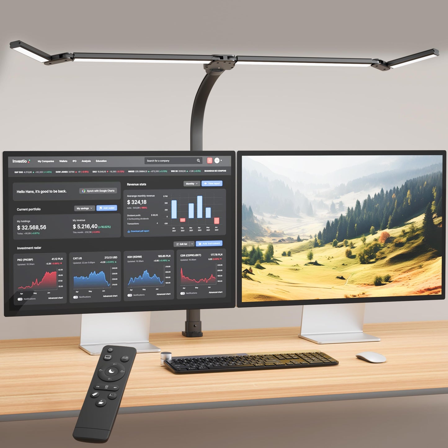 CJJFACA 24W LED Desk Lamp with Clamp, Eye-Care Adjustable Gooseneck Mission Light, Glare-Free Illumination, for Study, Reading, Workbench (Black)