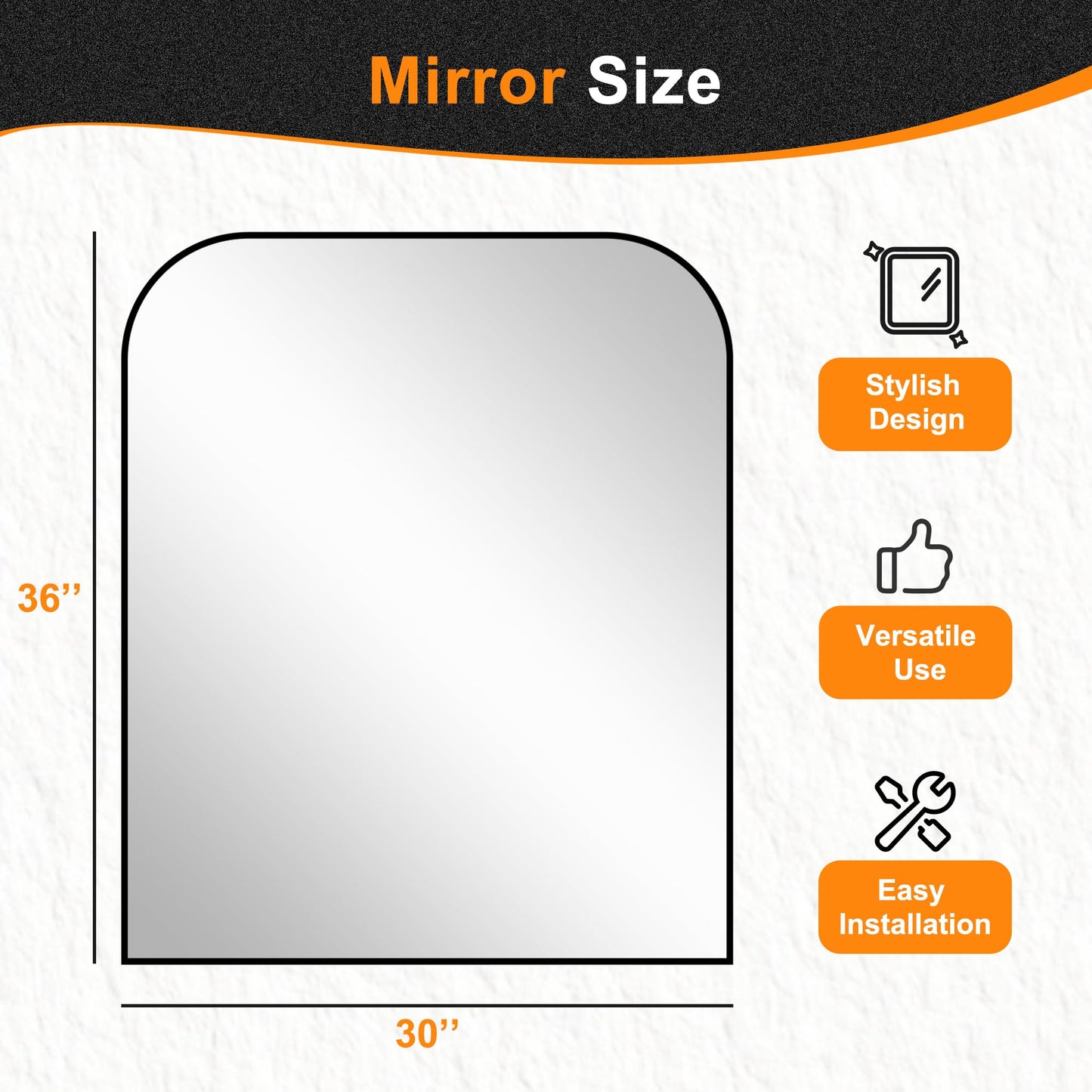 Delma Bathroom Vanity Mirror,36" x 30" Black Metal Framed Wall Mirror for Over Sink, Living Room, Bedroom,Entryway Decor
