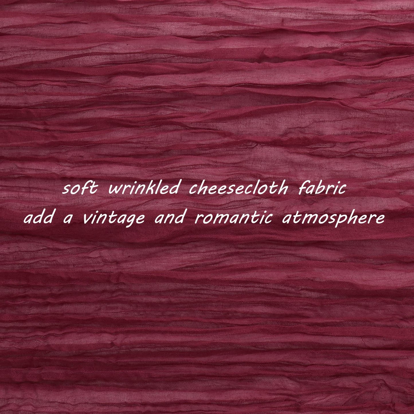 12 Pack 10Ft Cheesecloth Table Runner 35x120 Inch Boho Gauze Table Runner Rustic Cheese Cloth Long Romantic Table Runners for Wedding Bridal Shower Birthday Party Table Decor (Burgundy)