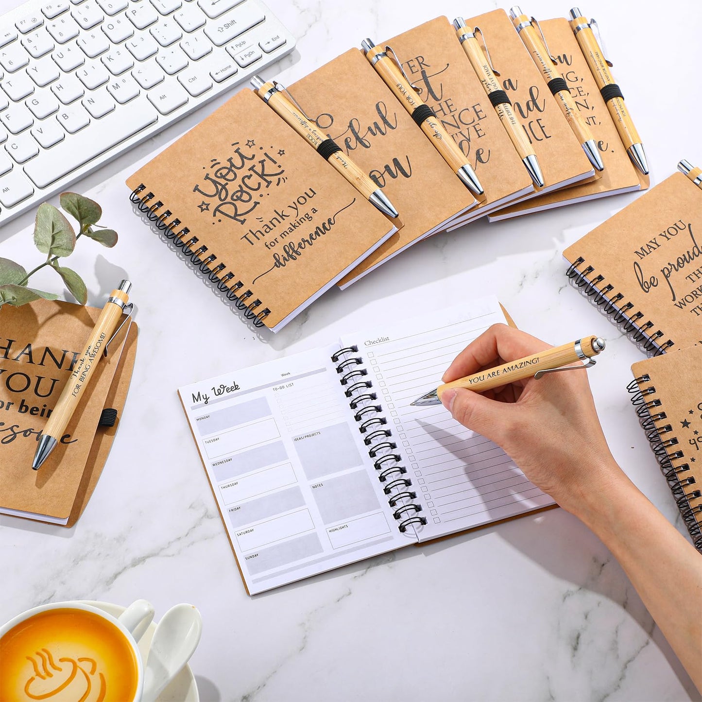 Tellingyou 60 Pcs Bulk Appreciation Gifts for Employee Coworker CNA Week A6 Notebook with Pens Appreciation Gifts Thank You for Team Office Staff Graduation Teacher Volunteers
